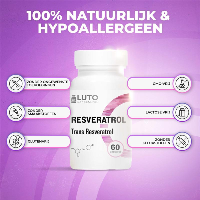 Resveratrol (Trans Resveratrol) | 60 plantaardige capsules | LUTO Supplements