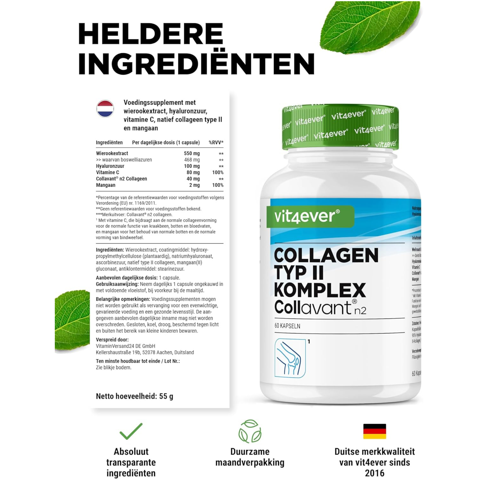 Collavant® n2 | Collageen Type 2 Complex | 60 capsules | Vit4ever