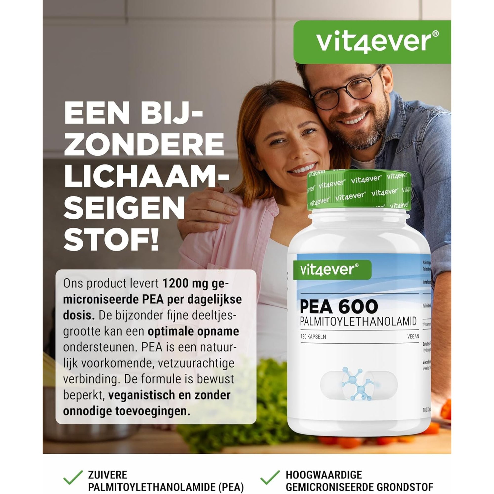 Vit4ever PEA 600 Palmitoylethanolamide - voedingssupplement zonder onnodige toevoegingen
