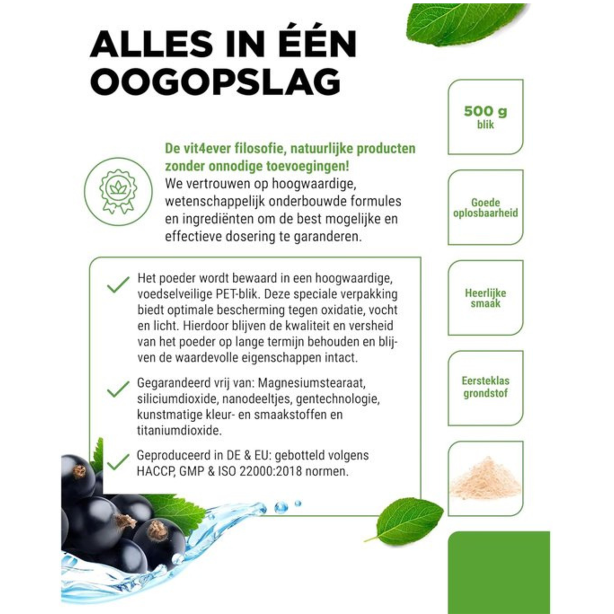 Vit4ever Collageen Plus Zwarte Bes - stevige productverpakking voor thuisgebruik