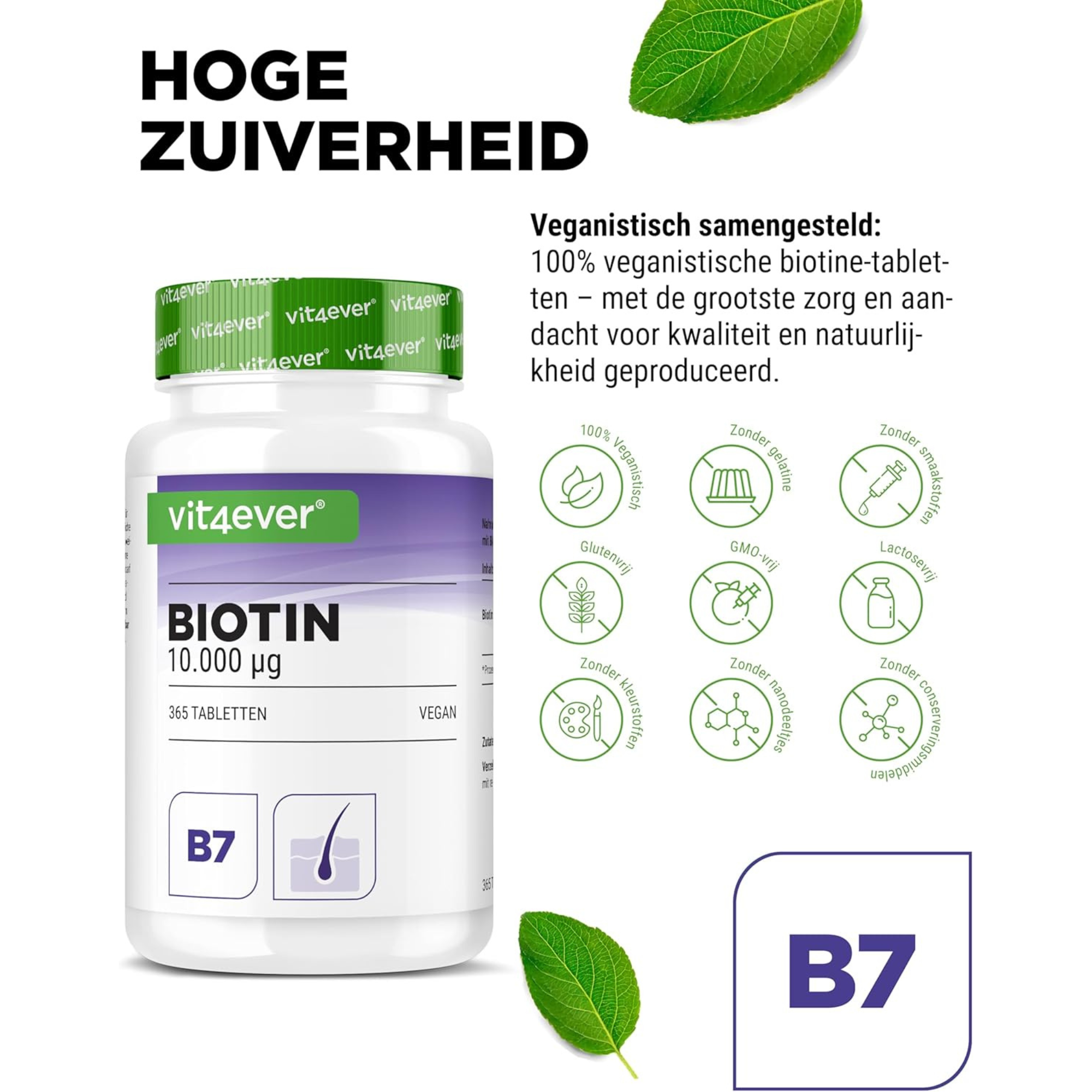 Biotine 10.000mcg | 365 tabletten | Vit4ever