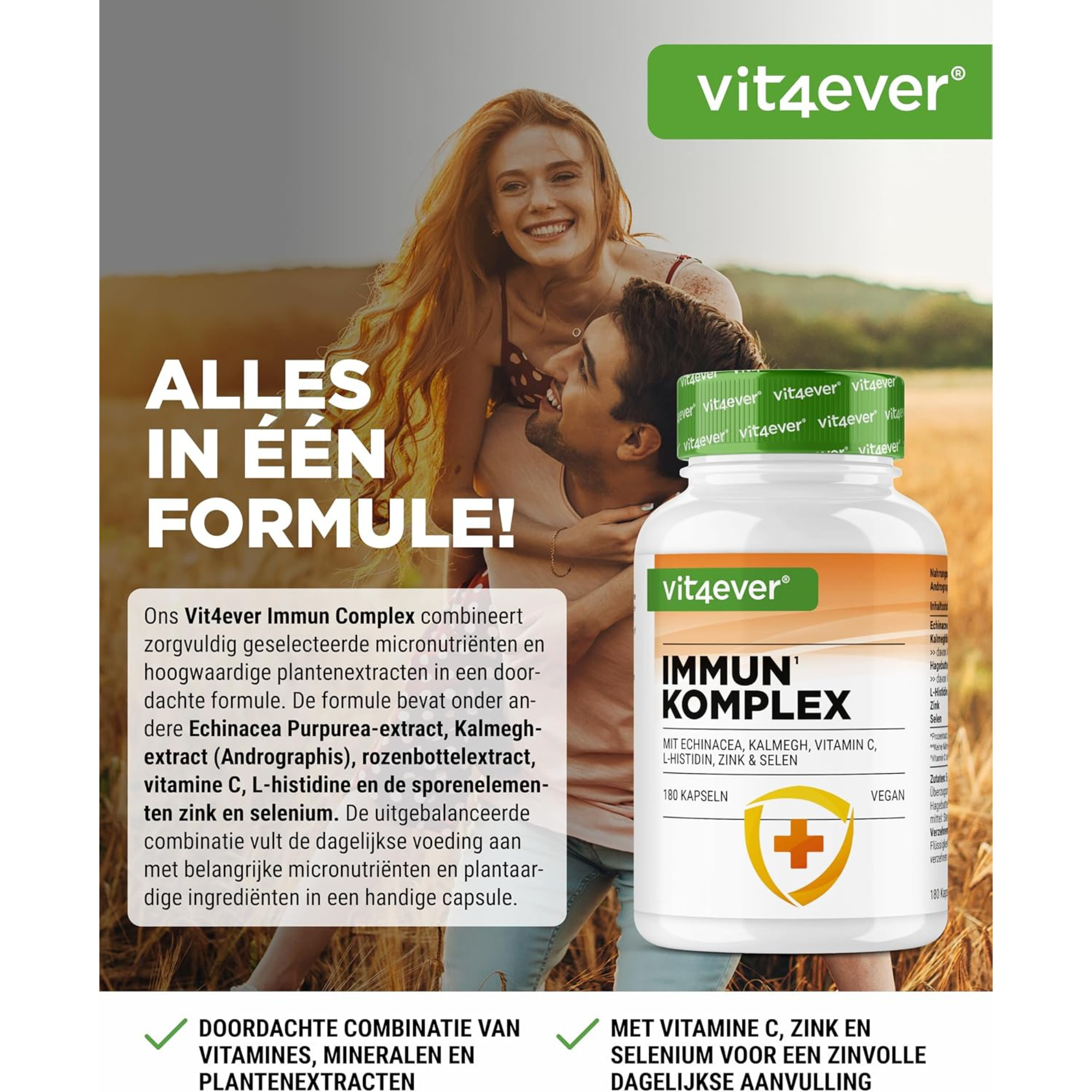 Vit4ever Immuun complex - kruidensupplement zonder onnodige toevoegingen