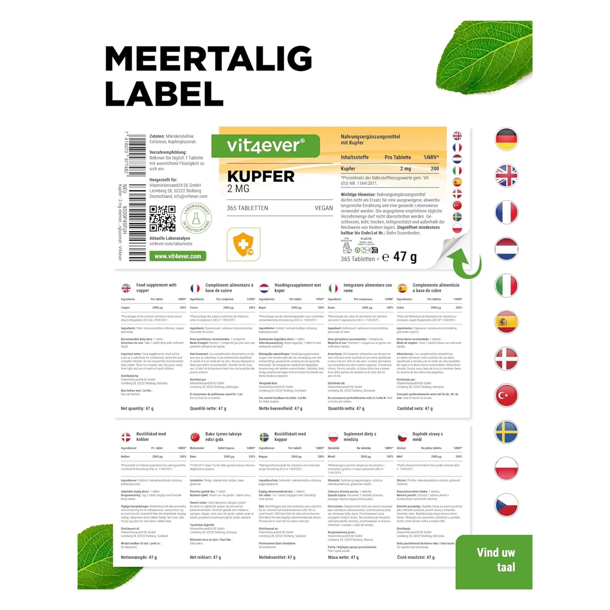 Vit4ever koper tabletten