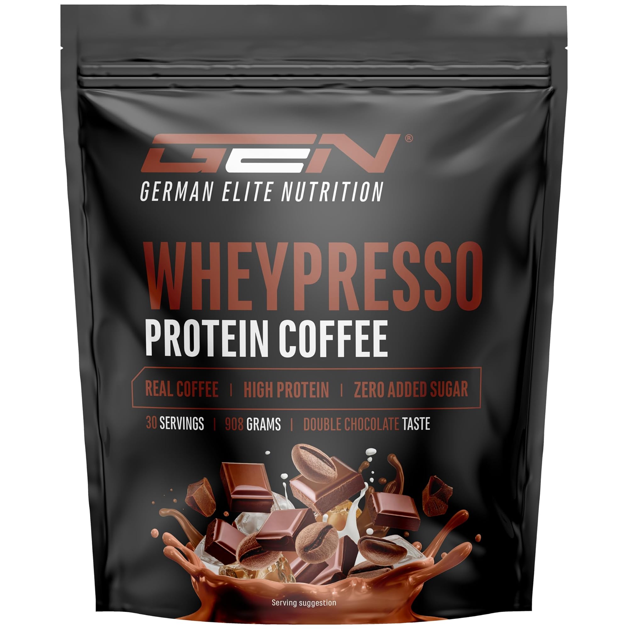 German Elite Nutrition Wheypresso Protein Coffee Dubbele chocolade 908 g - sportsupplement | kopen in Nederland en België