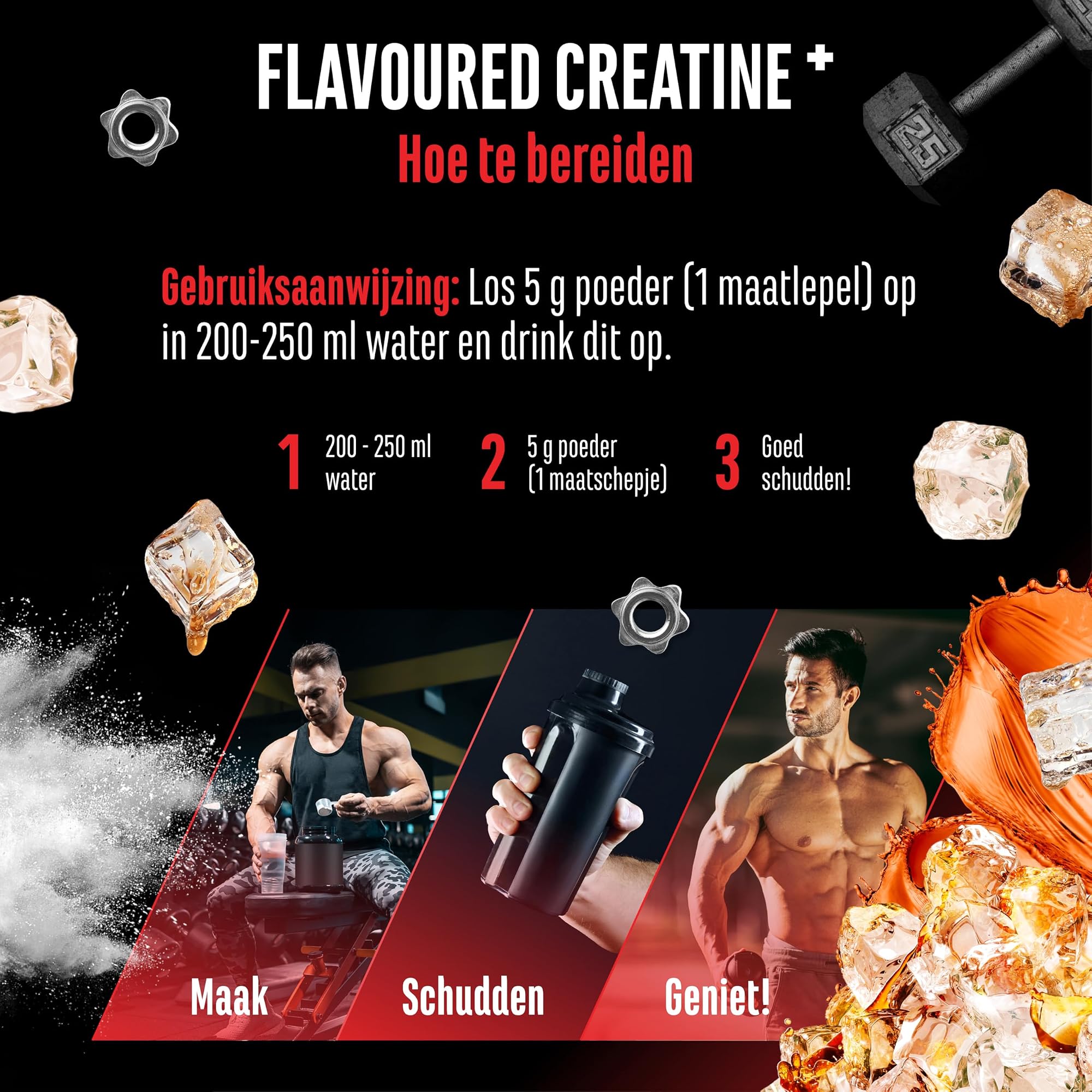 German Elite Nutrition Flavoured Creatine+ Cola 550 g - sportsupplement met goede oplosbaarheid