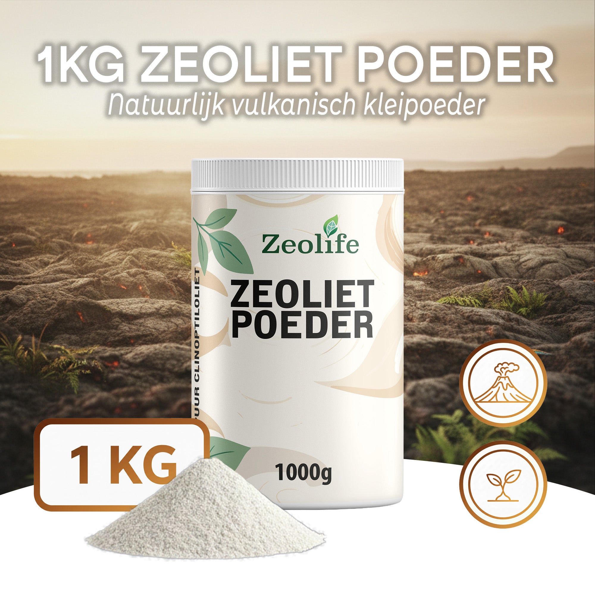 Zeolife - Zeolietpoeder 1 kg - Natuurlijk vulkanisch kleipoeder - Zeoliet - Zeoliet poeder - 100% natuurlijk