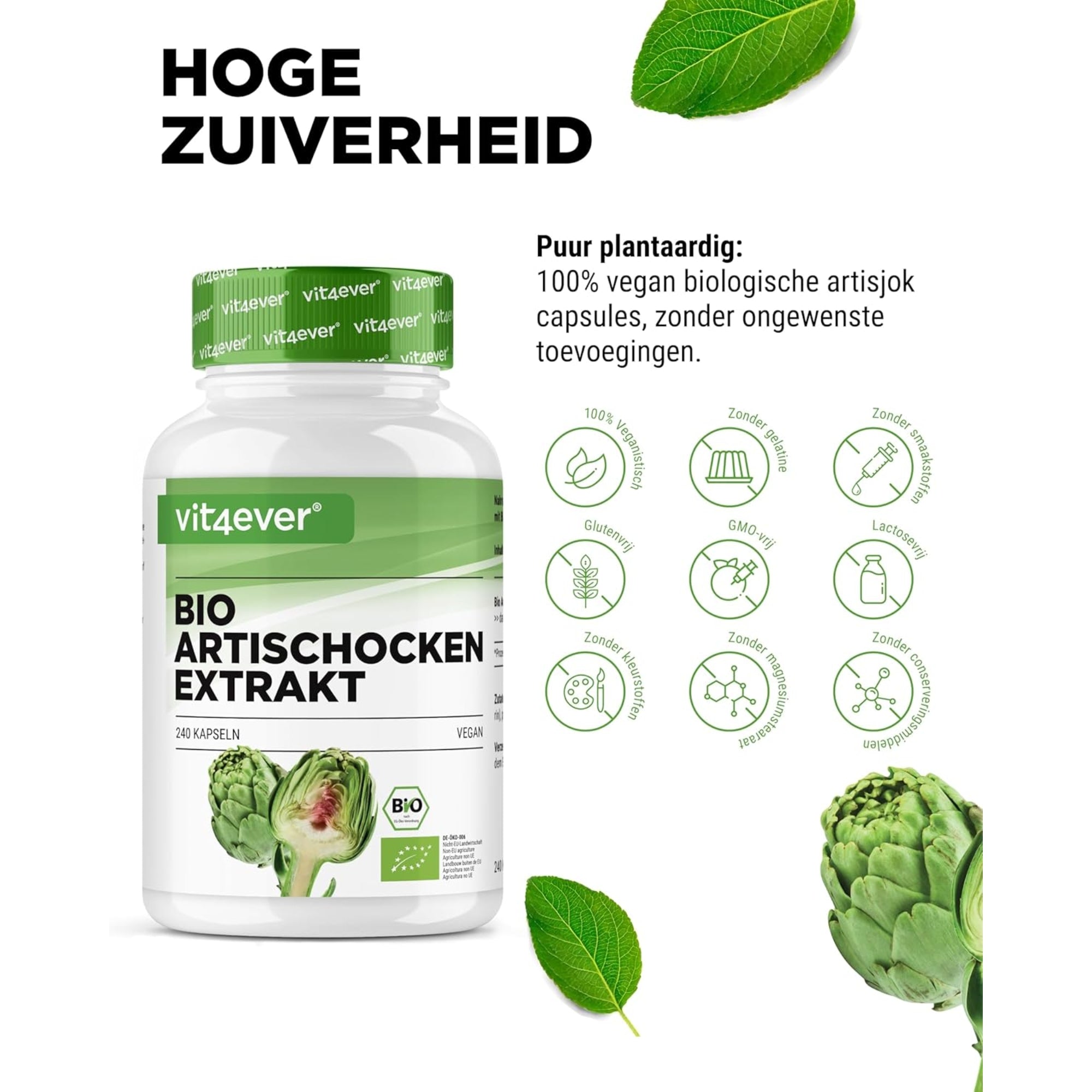 Bio-Artischockenextrakt | 240 Kapseln | Vit4ever