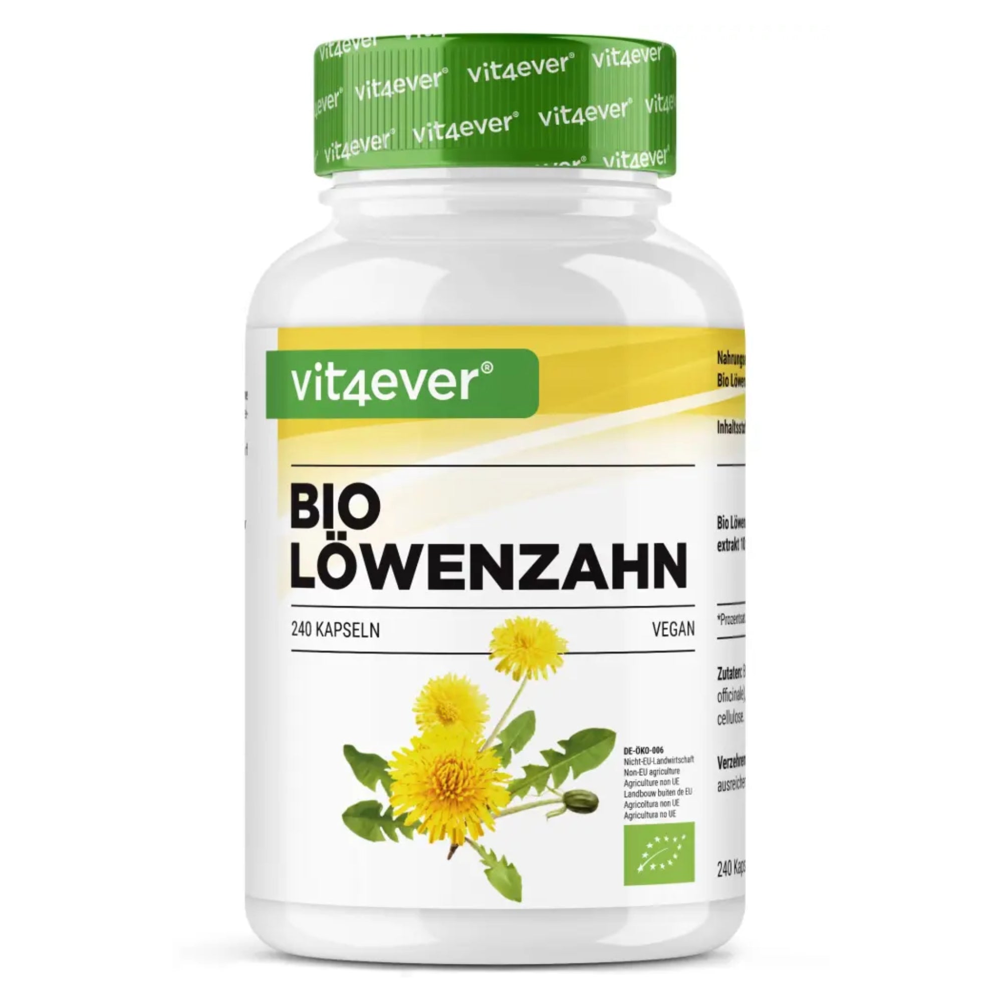 Vit4ever Bio Paardenbloemwortel Extract 10:1 240 capsules - kruidensupplement | kopen in Nederland en België