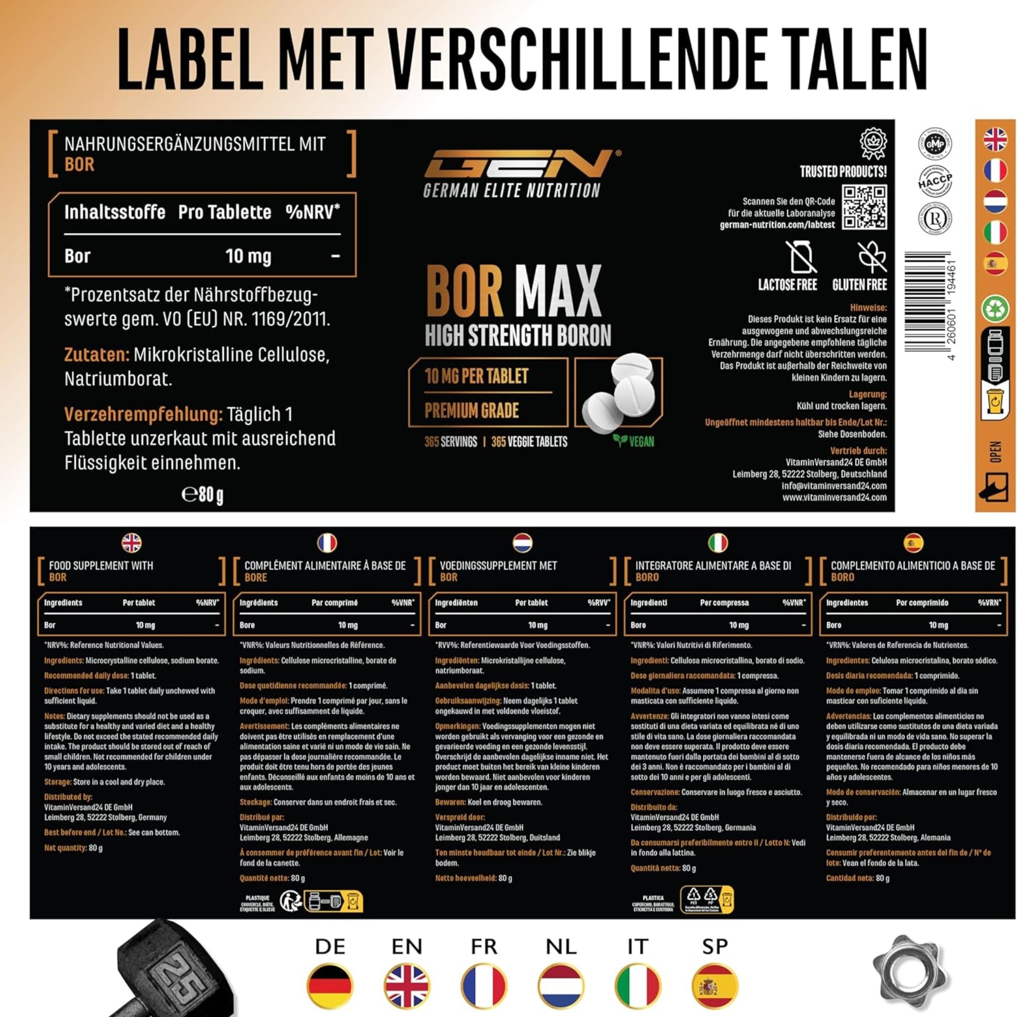 Boron max meertalig label
