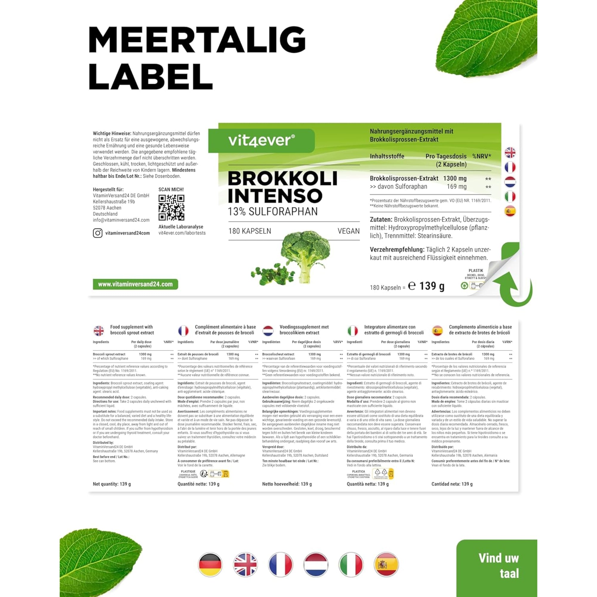 Brokkolispruitenextract Intenso | 13% Sulforafaan | Vit4ever