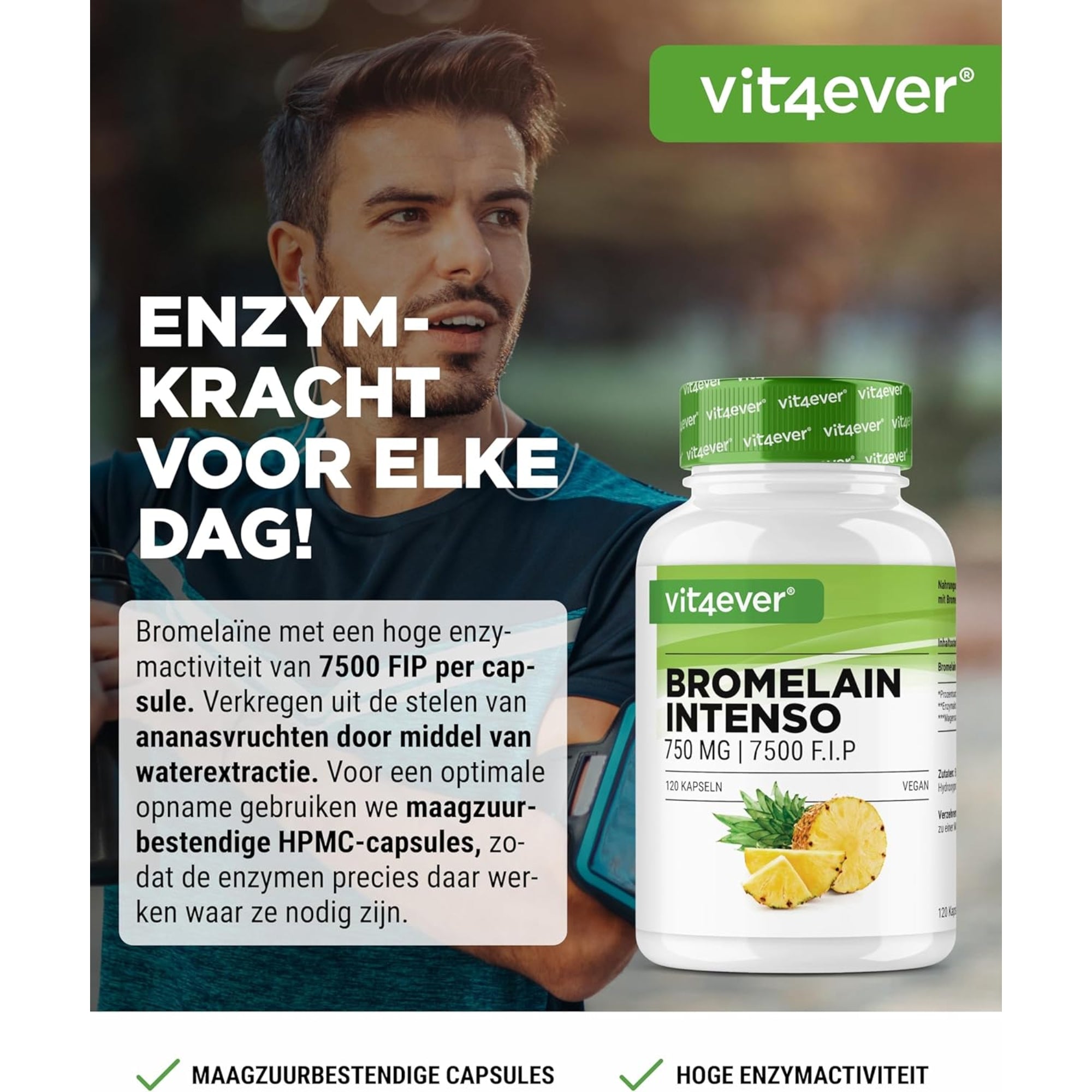 Bromelain 7.500 FIP | 120 Kapseln | Vit4ever