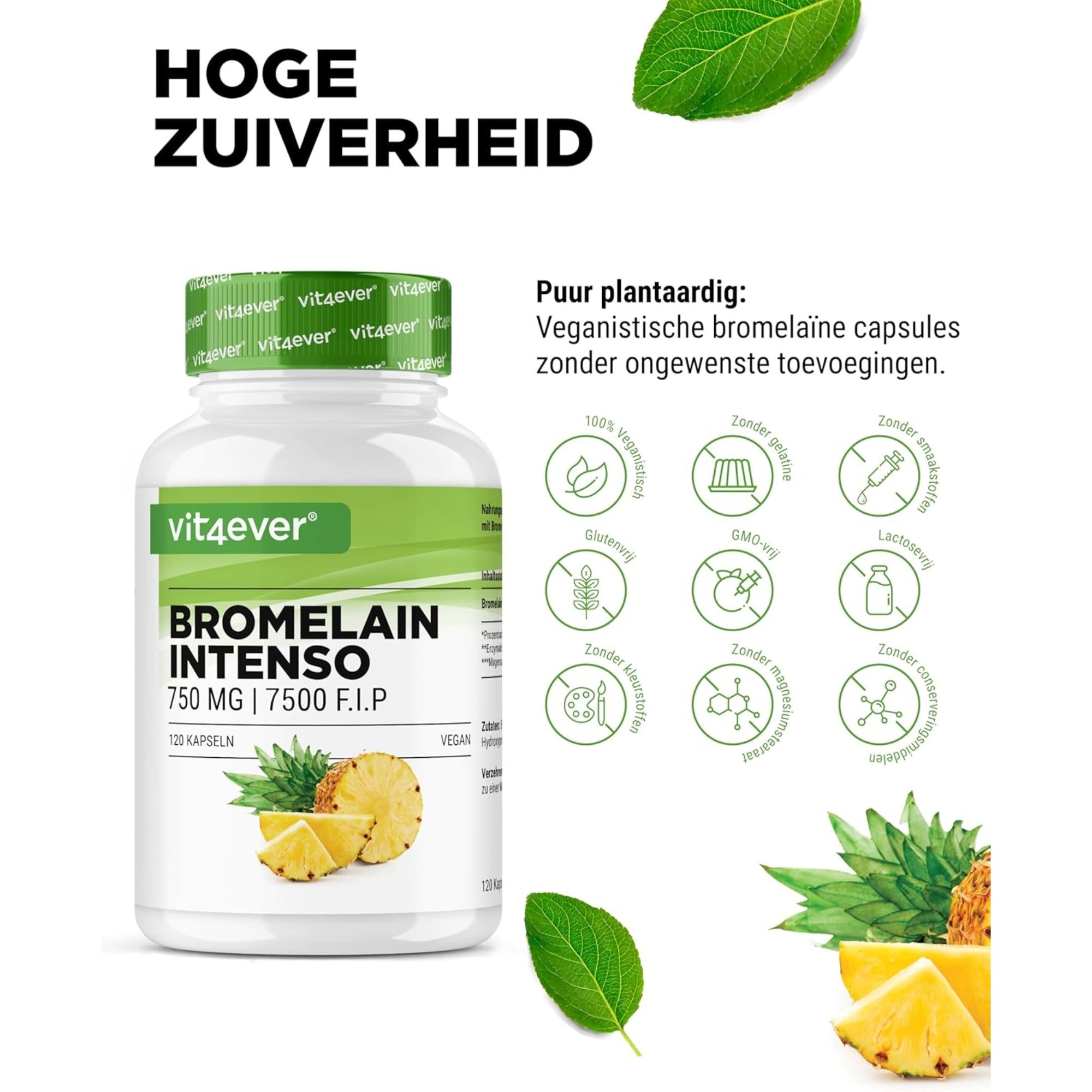 Bromelain 7.500 FIP | 120 Kapseln | Vit4ever