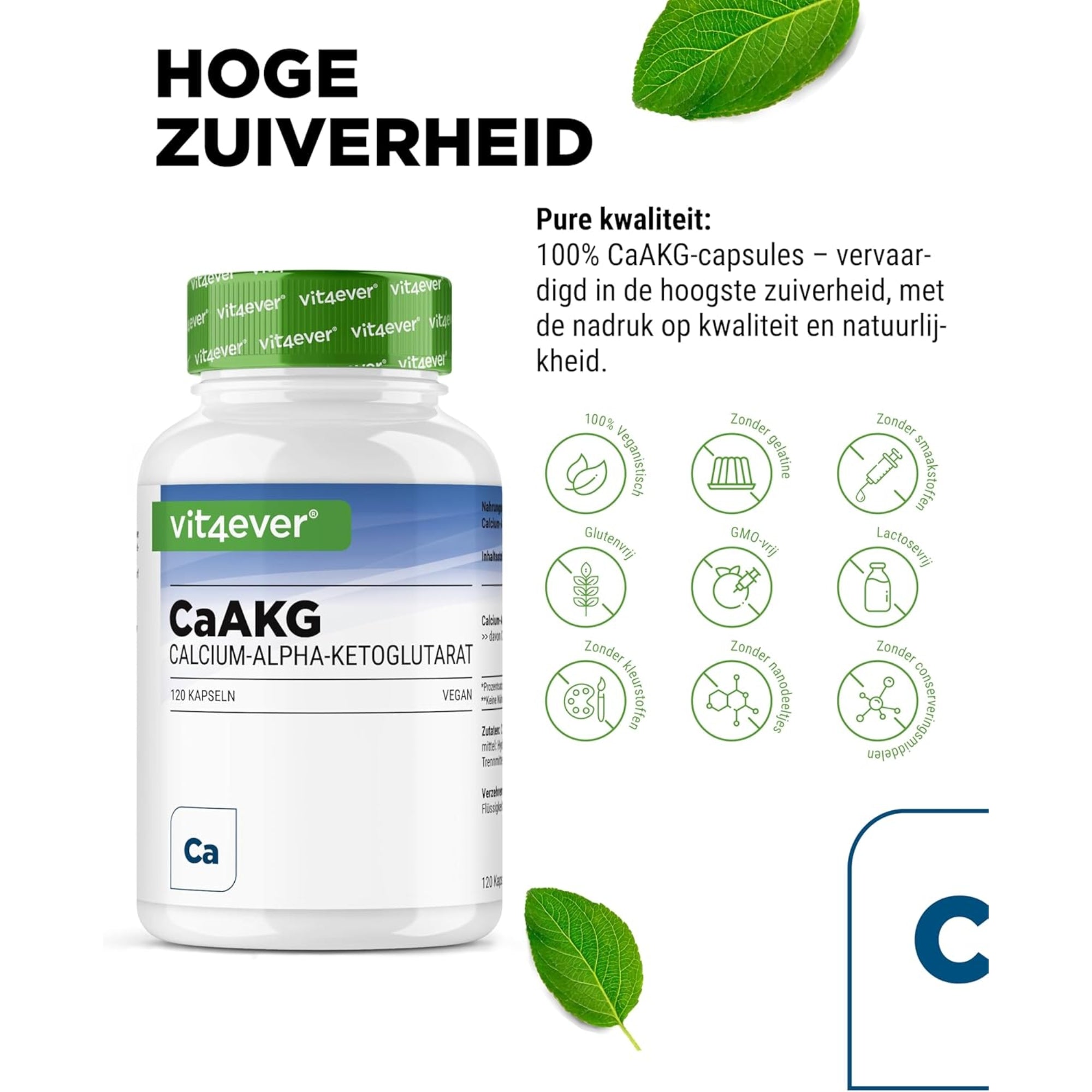 Calcium-alfa-ketoglutaraat | 120 Capsules | Vit4ever