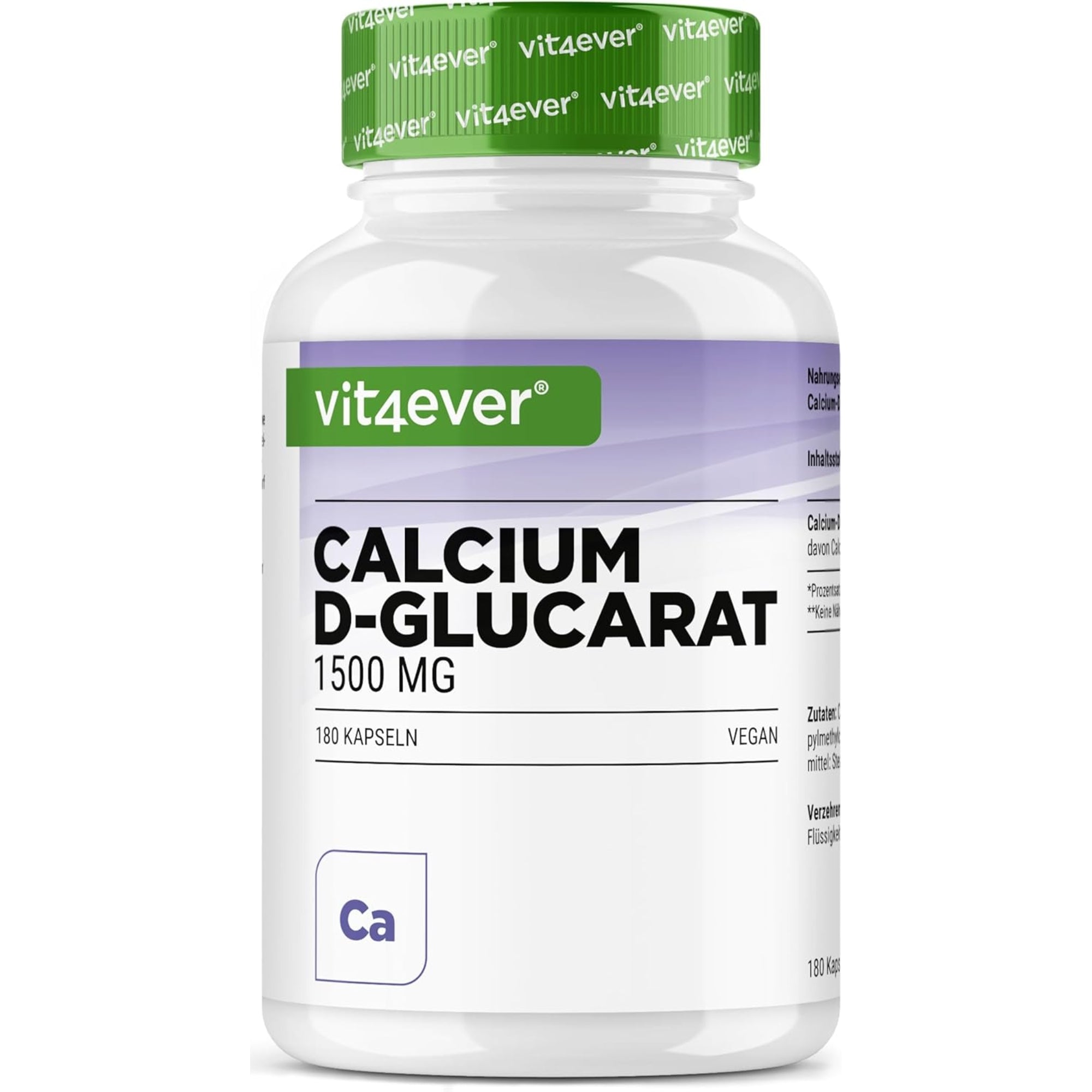 Vit4ever Calcium D-Glucaraat 1500mg 180 capsules - mineralensupplement | kopen in Nederland en België