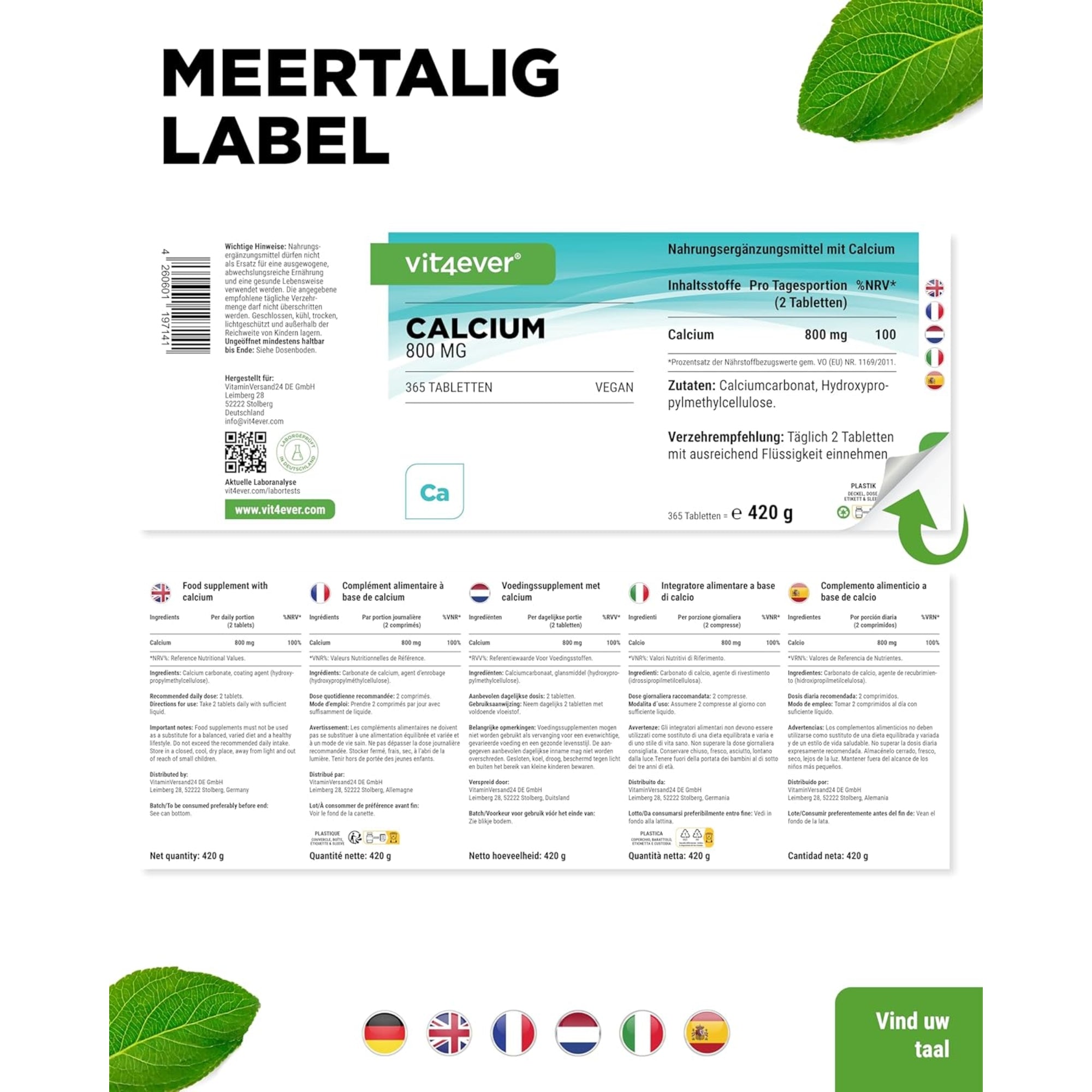 Calcium 800mg | Vit4ever