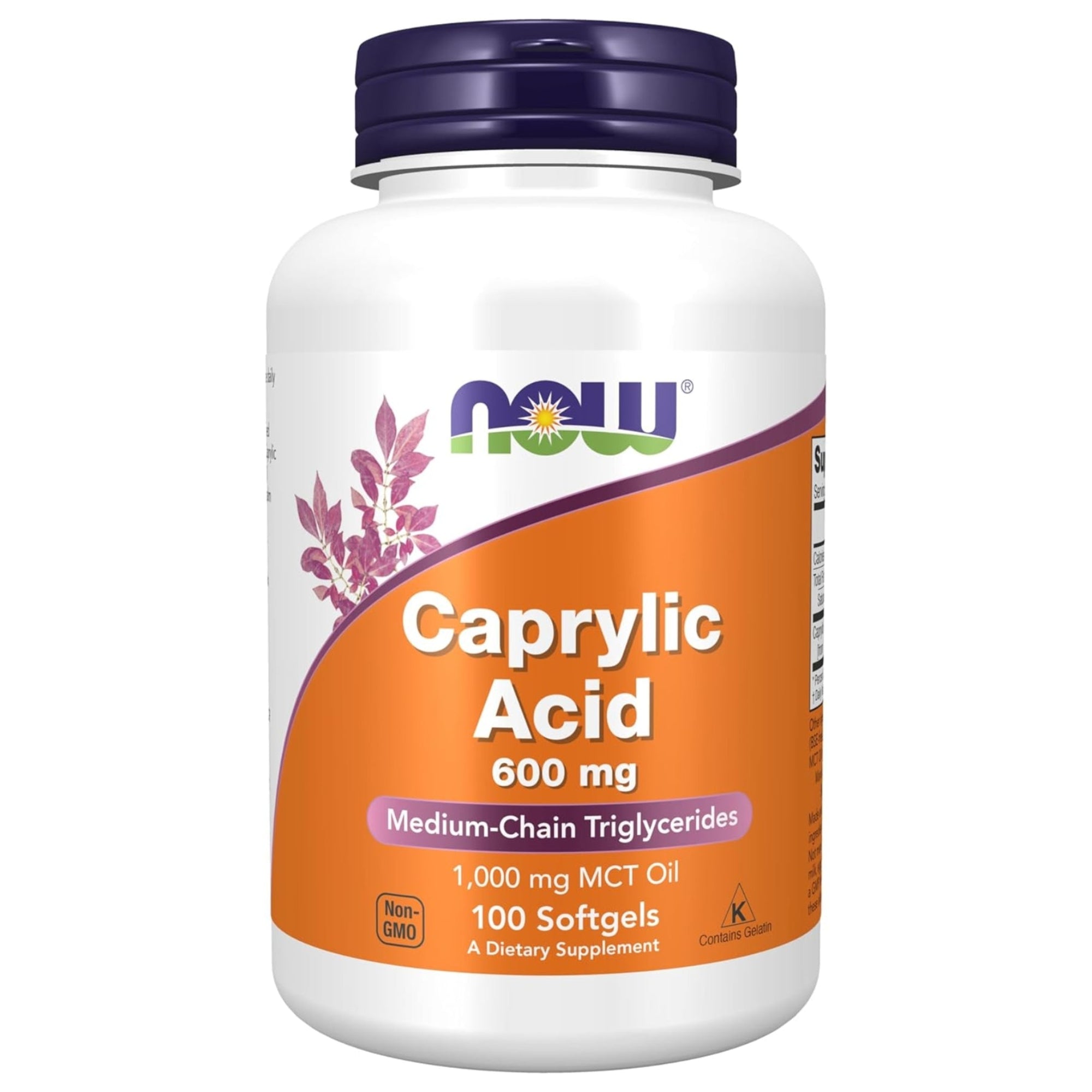 Caprylic Acid 600 mg | 100 softgels | NOW Foods