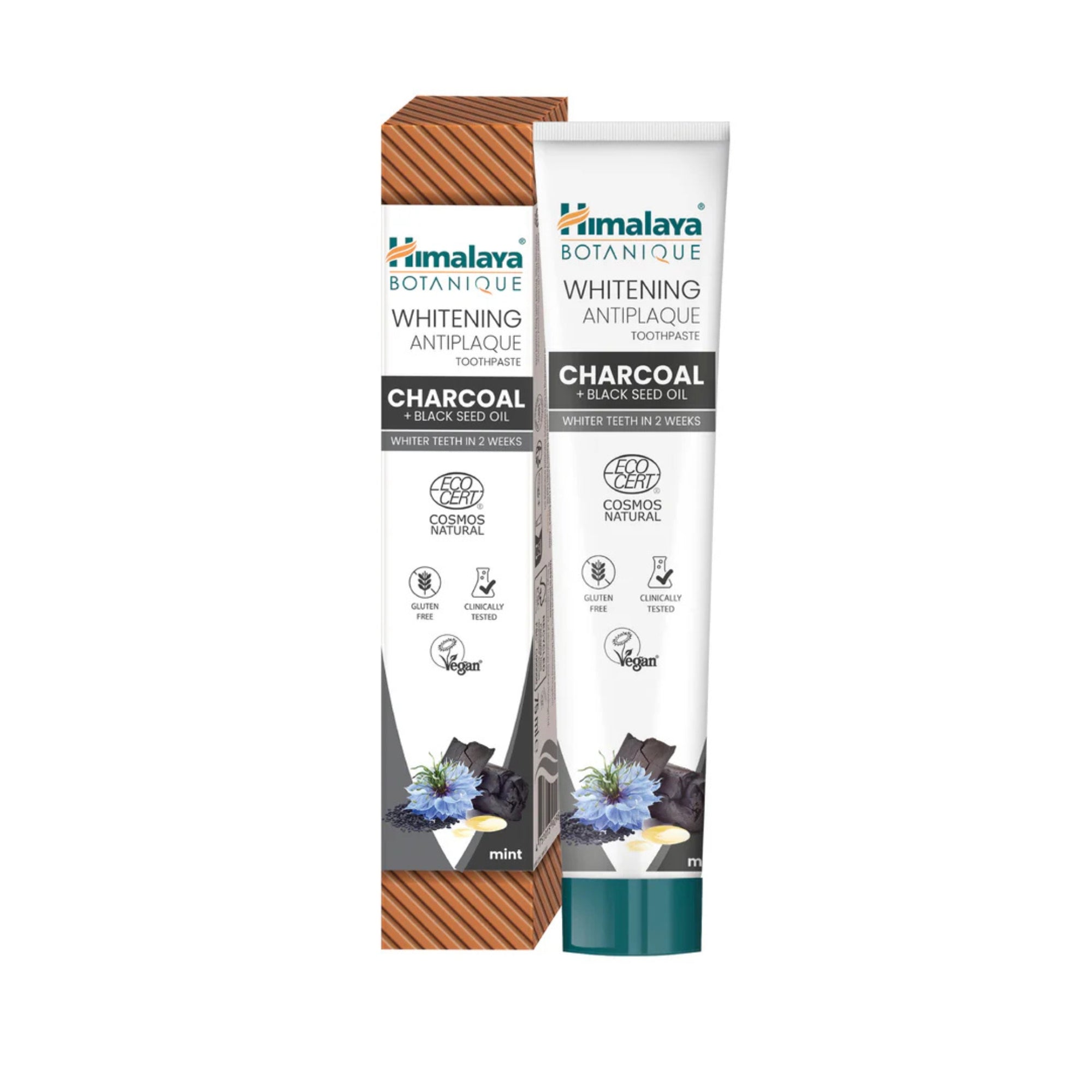 Himalaya Botanique Whitening Antiplaque Charcoal + Black Seed Oil Toothpaste | 75ml | Himalaya