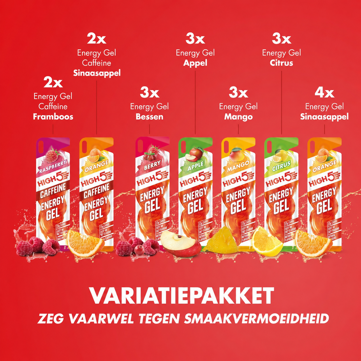 HIGH5 Energy Gel Mixed | 20 x 40g | 23g Koolhydraten per Gel