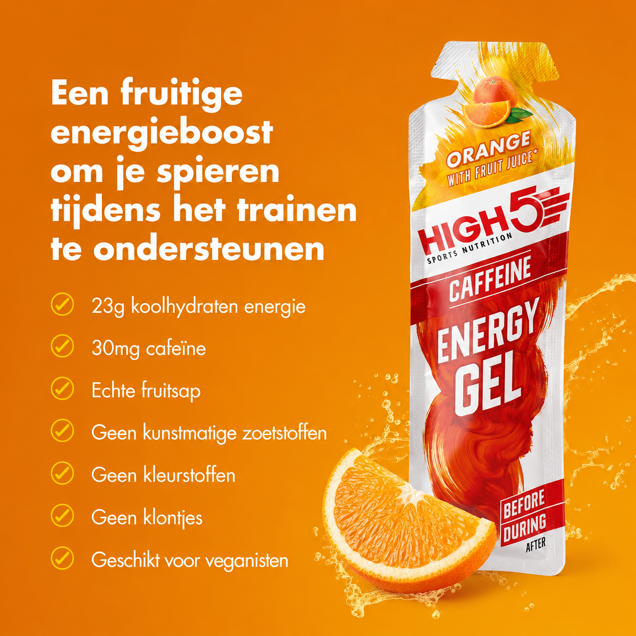 HIGH5 Energy Gel Orange - sportsupplement zonder onnodige toevoegingen