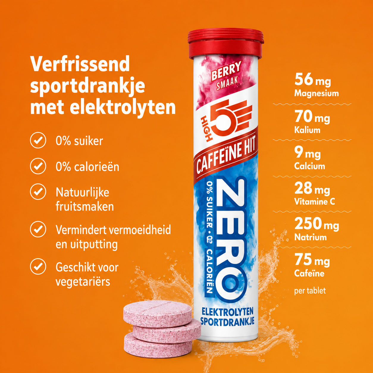 HIGH5 ZERO Orange & Cherry | elektrolyten bruistabletten