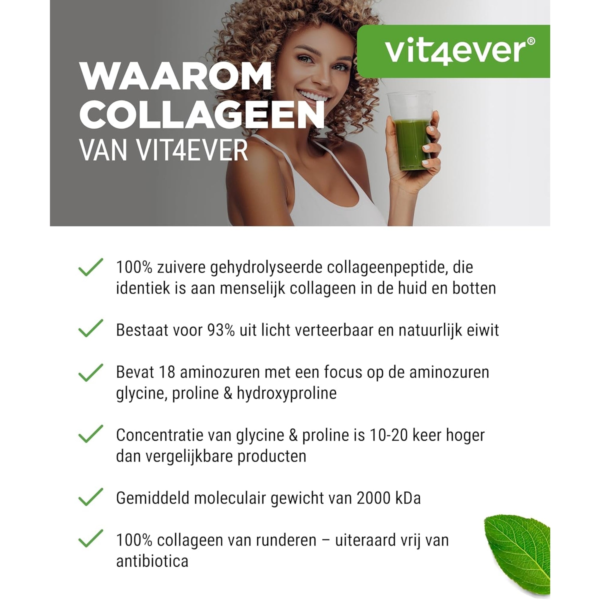 Runder Collageen Hydrolysaat Peptiden | Type I & III | Vit4ever