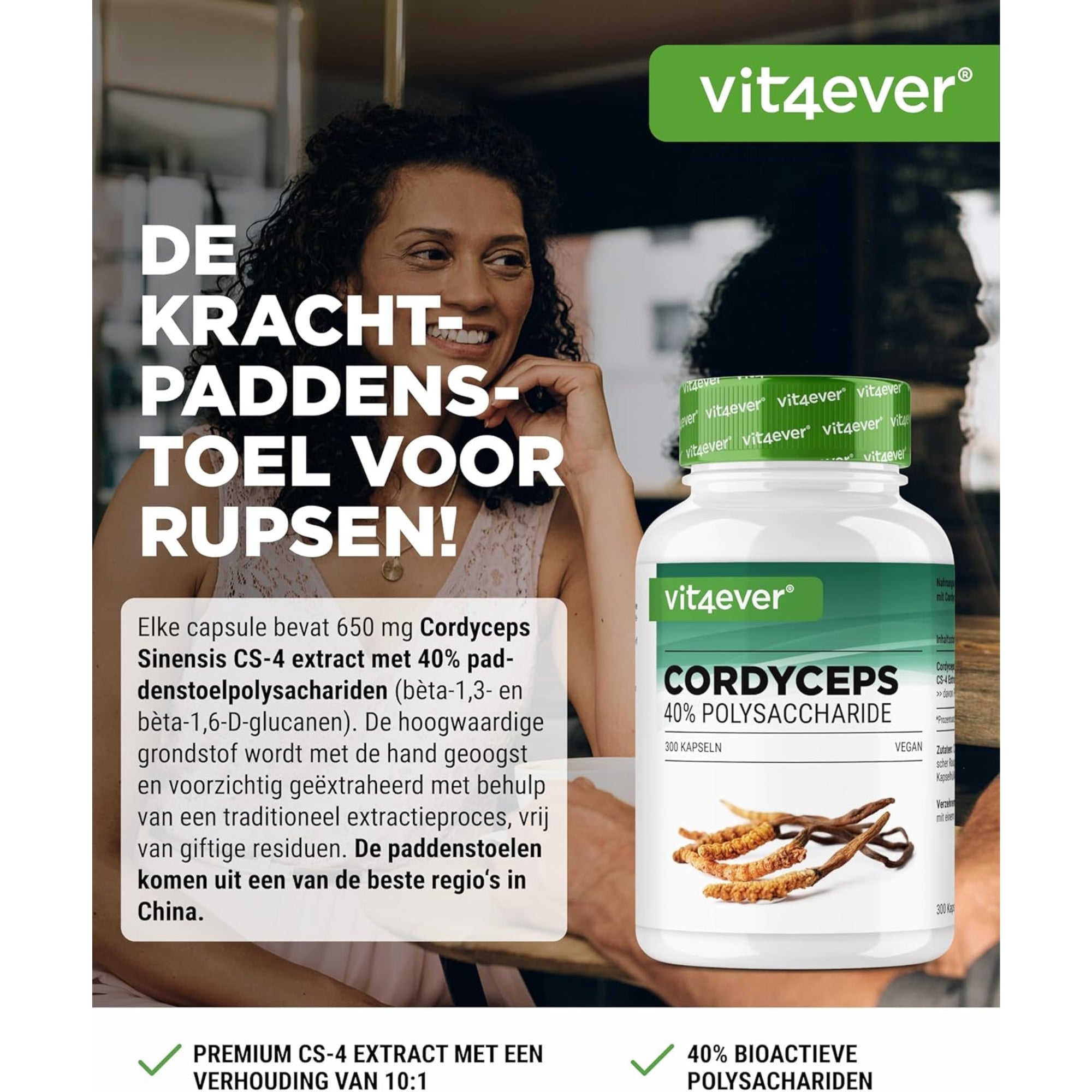 Cordyceps Sinensis CS-4 (40% polysachariden) | 180 of 300 capsules | Vit4ever