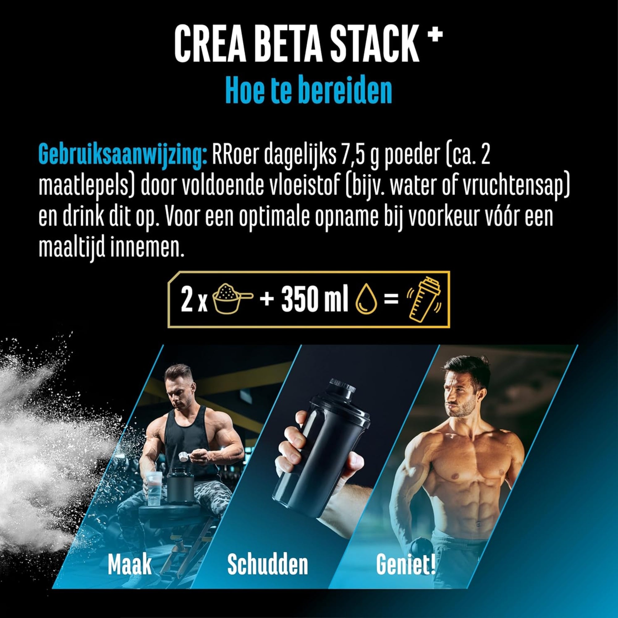 Crea Beta Stack+ (Kreatin + Beta-Alanin) | 750 g | German Elite Nutrition