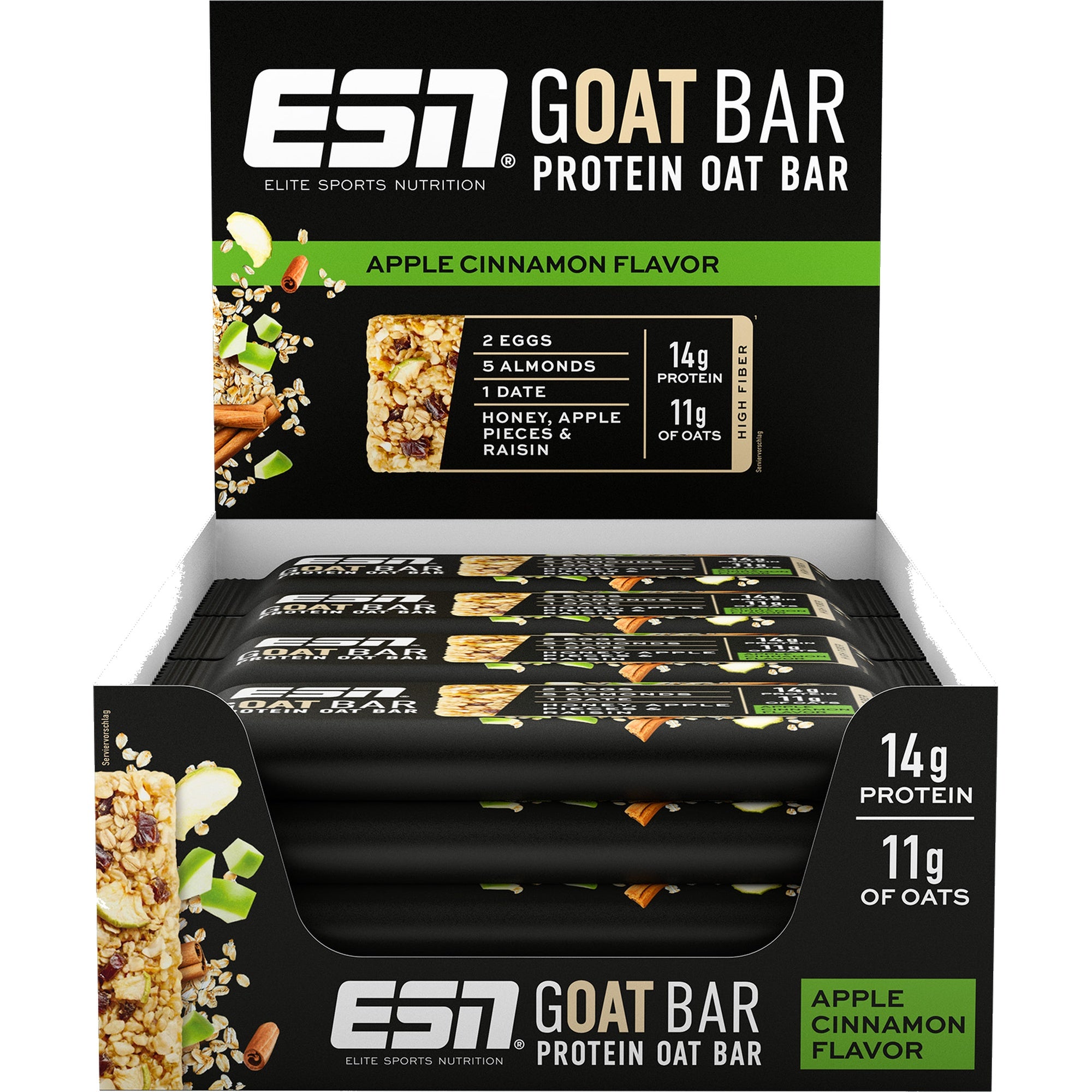 ESN GOAT Bar Protein Oat Bar Apple Cinnamon Flavor 12 repen