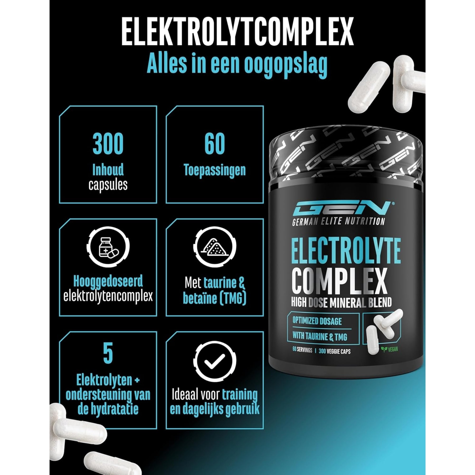Elektrolyten Complex Plus | 300 Capsules | German Elite Nutrition