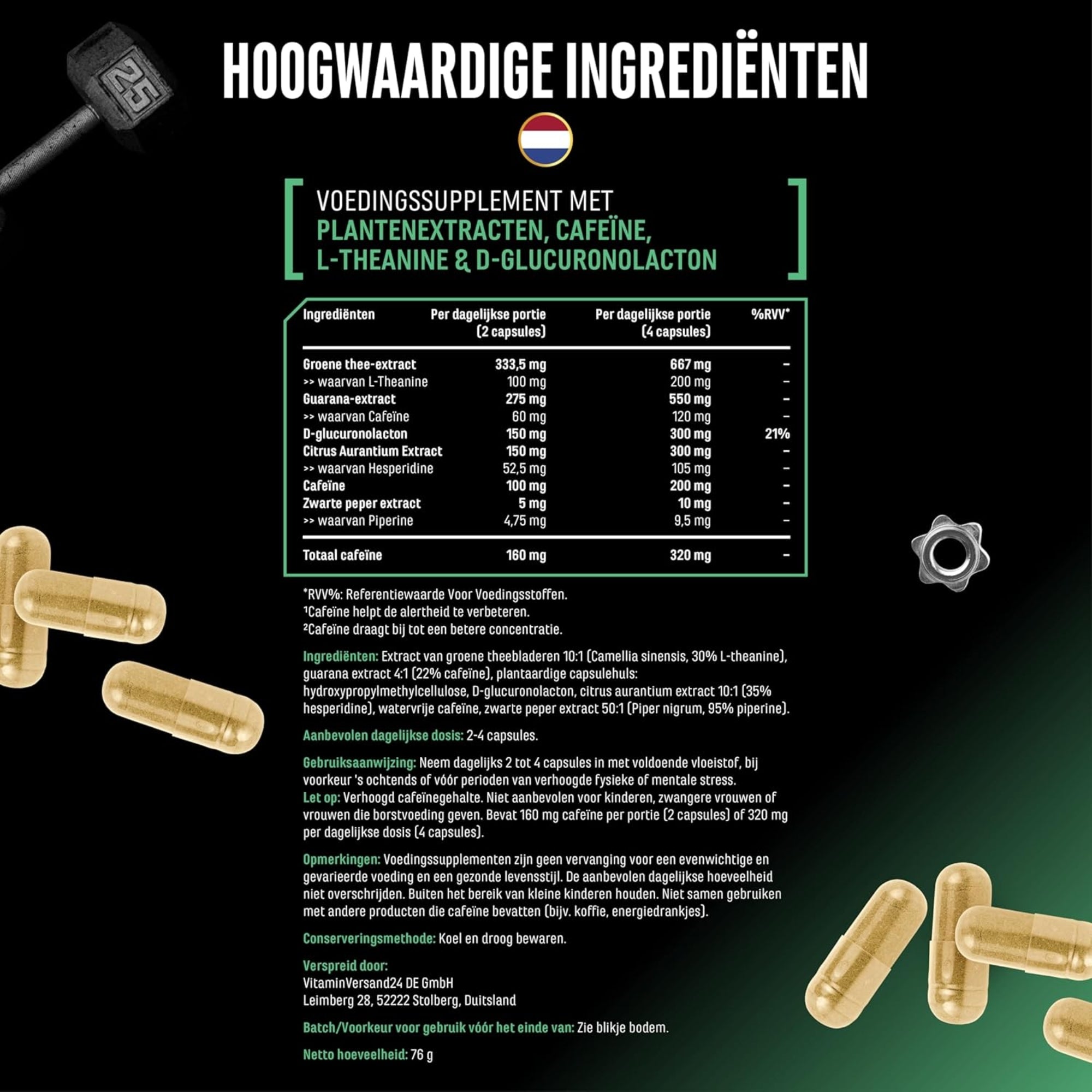 Focus Caps (Mental Performance Blend) 320mg cafeïne | 120 capsules | German Elite Nutrition