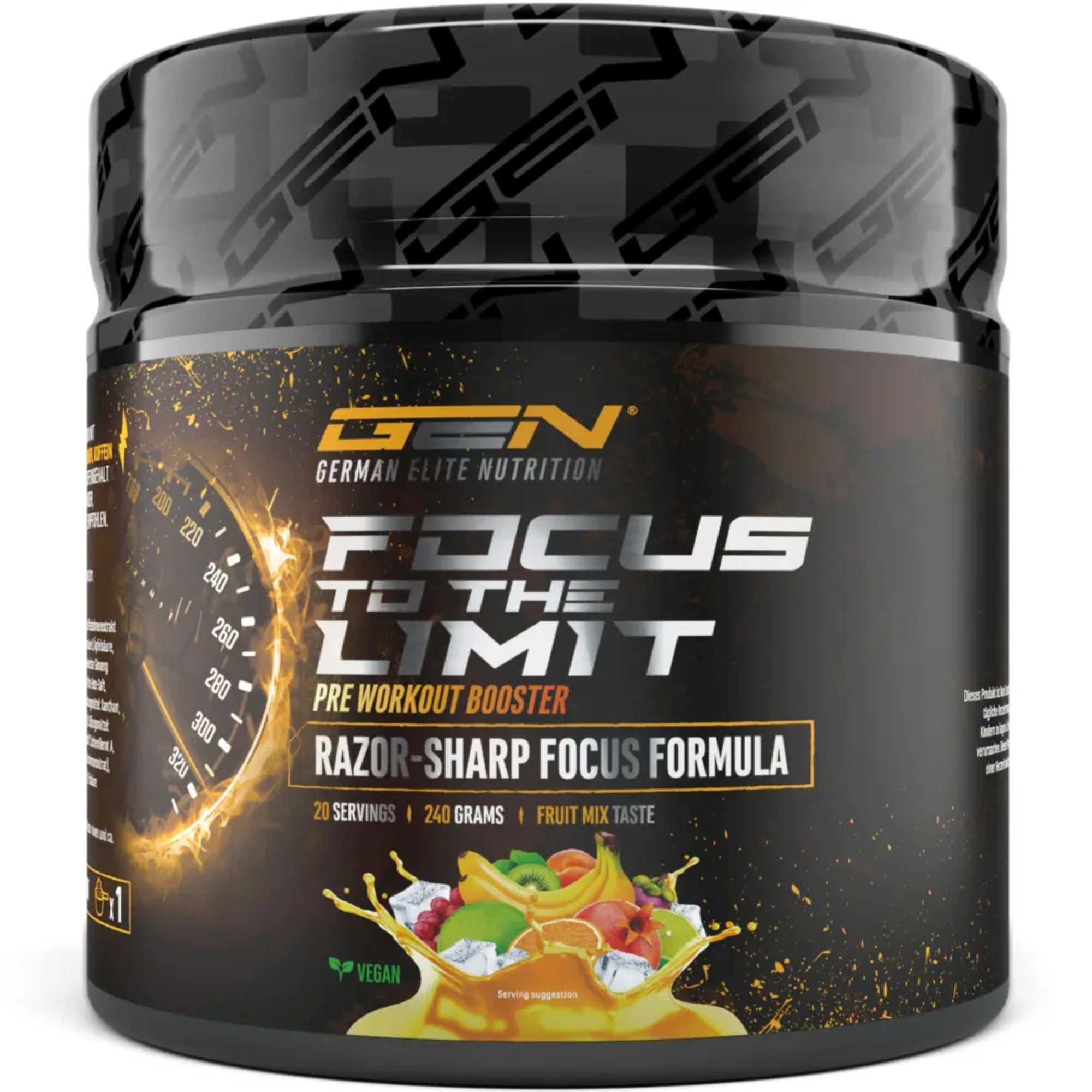 Fokus bis an die Grenzen | Pre-Workout | 240 g | German Elite Nutrition