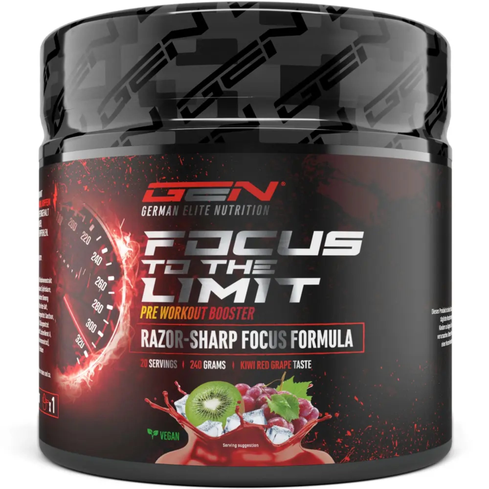 Fokus bis an die Grenzen | Pre-Workout | 240 g | German Elite Nutrition