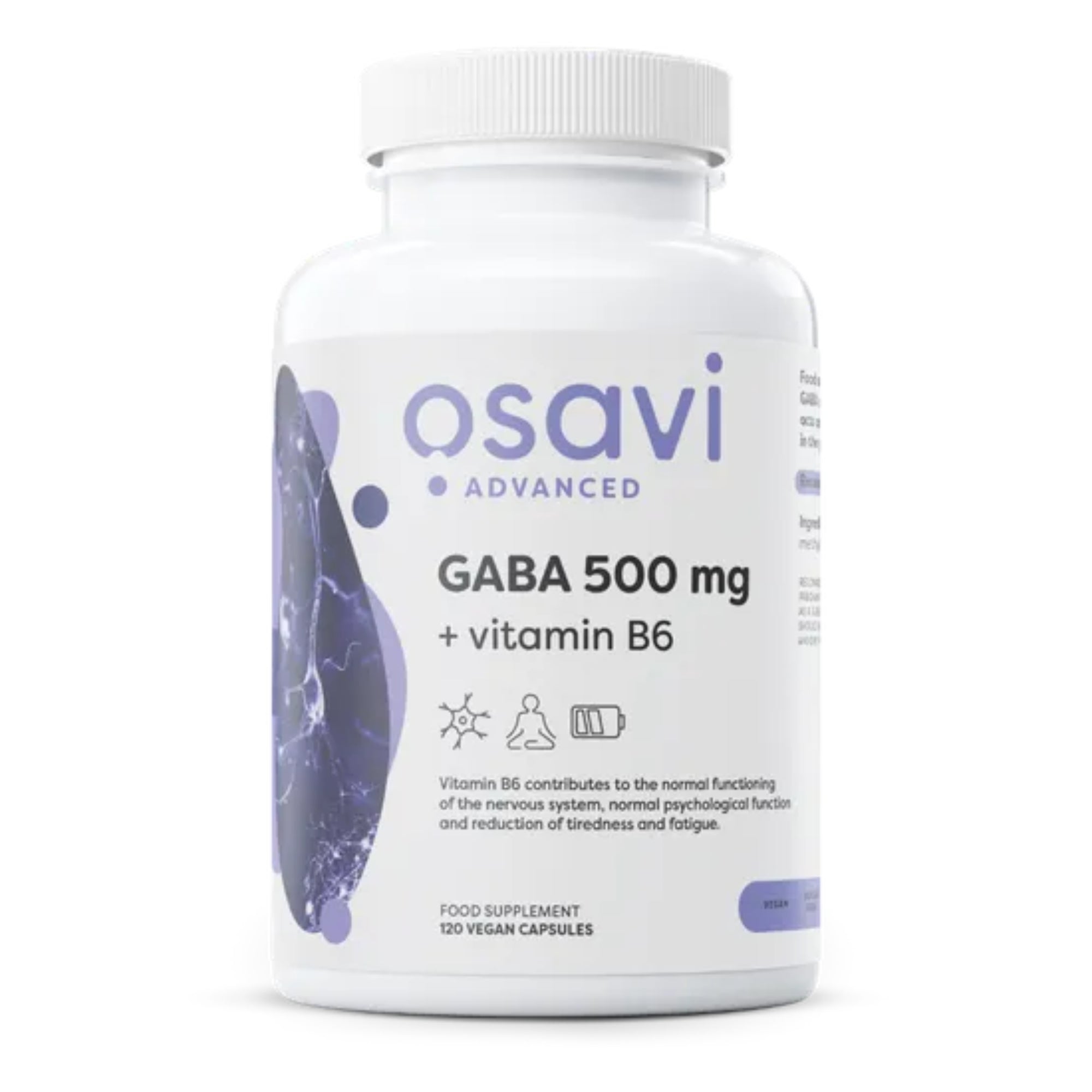 GABA 500 mg + Vitamin B6 | 120 vegane Kapseln | Osavi