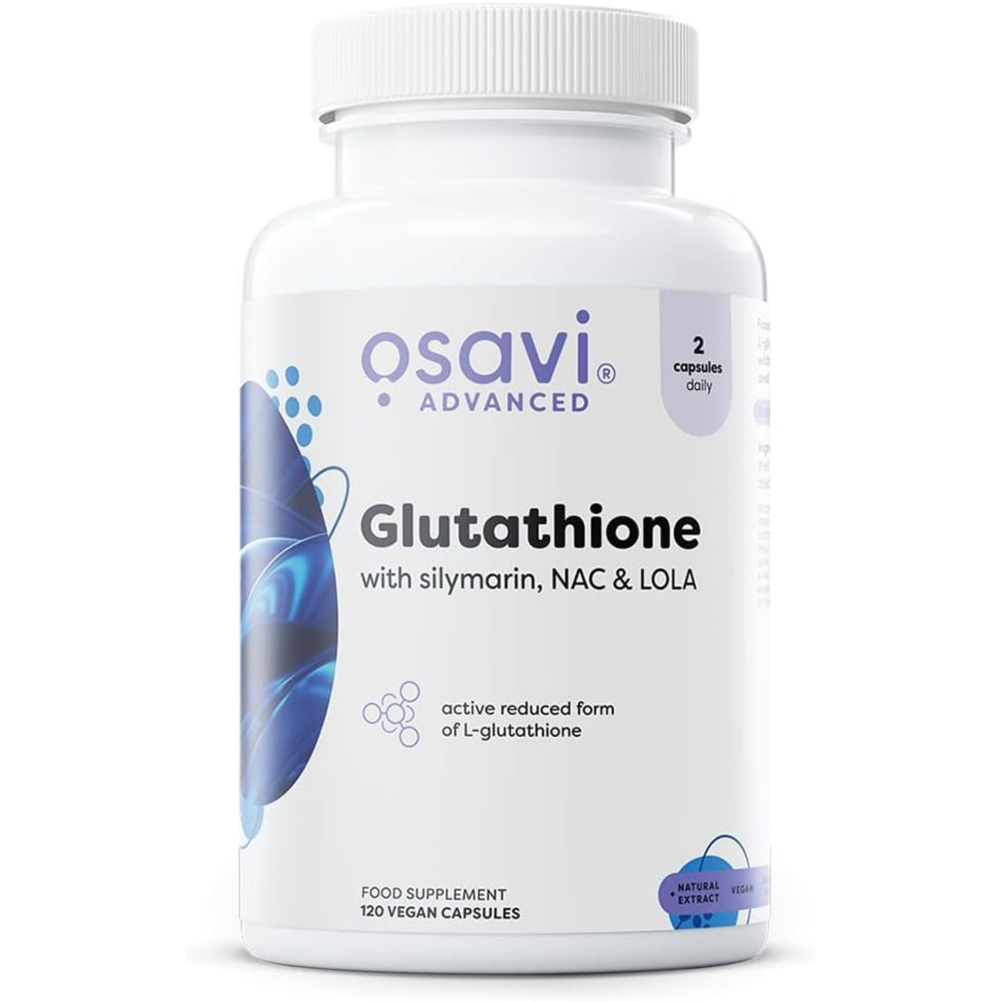 Osavi Glutathion met Silymarine, NAC en LOLA - 120 vegan capsules variant, L-glutathion gereduceerd #Inhoud_120 capsules