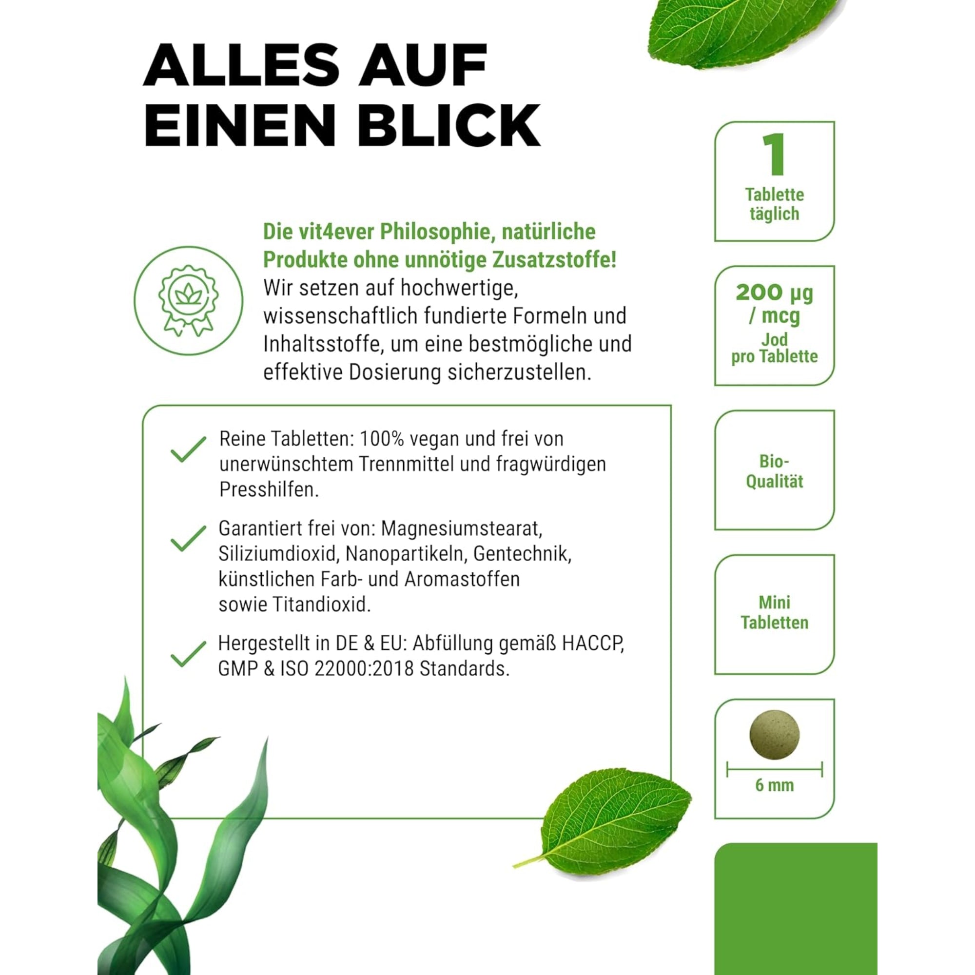 Jodium uit Bio Kelp 200µg | 365 tabletten | Vit4ever