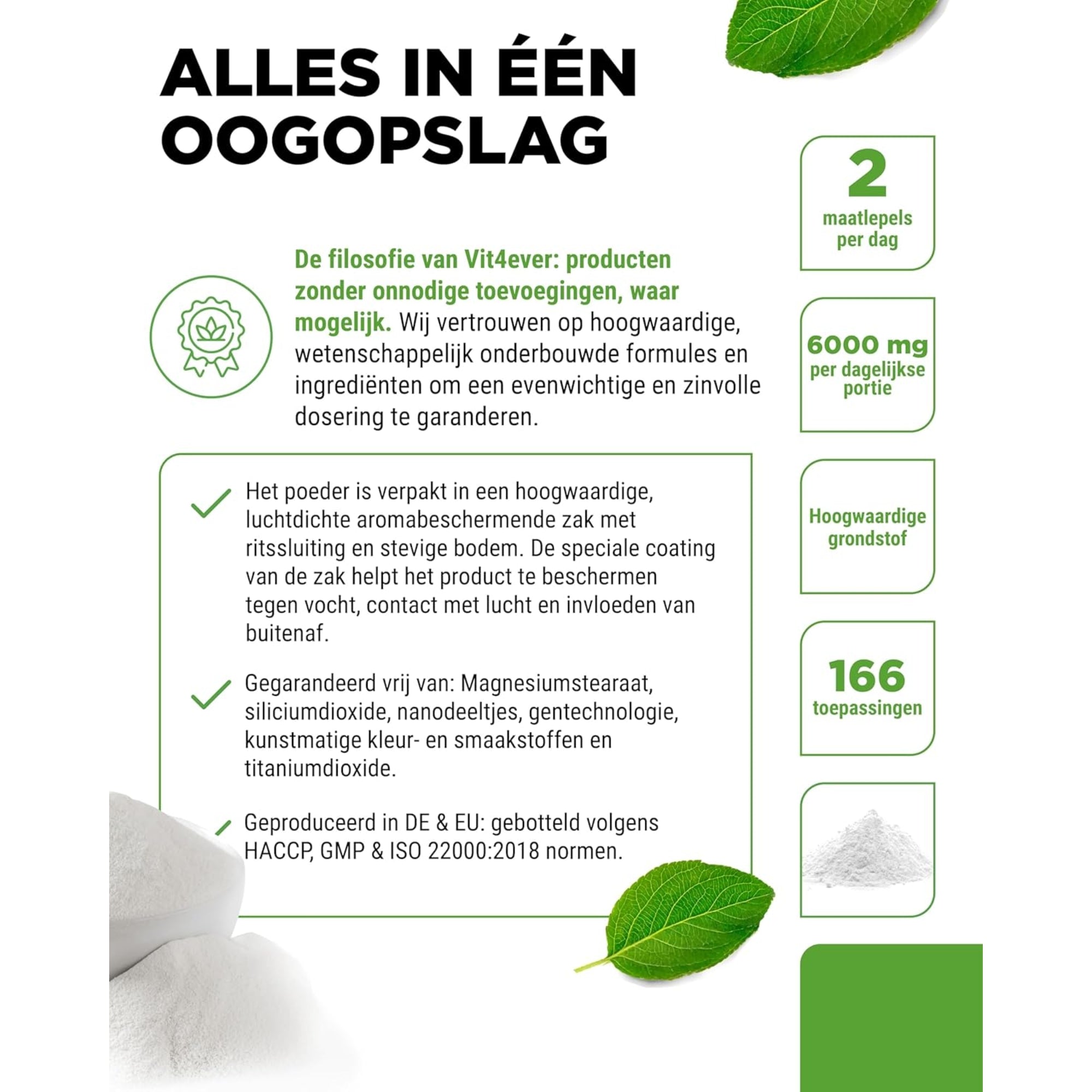 L-Glutamin-Pulver 6000 mg + Vitamin B6 | 1000 g | Vit4ever