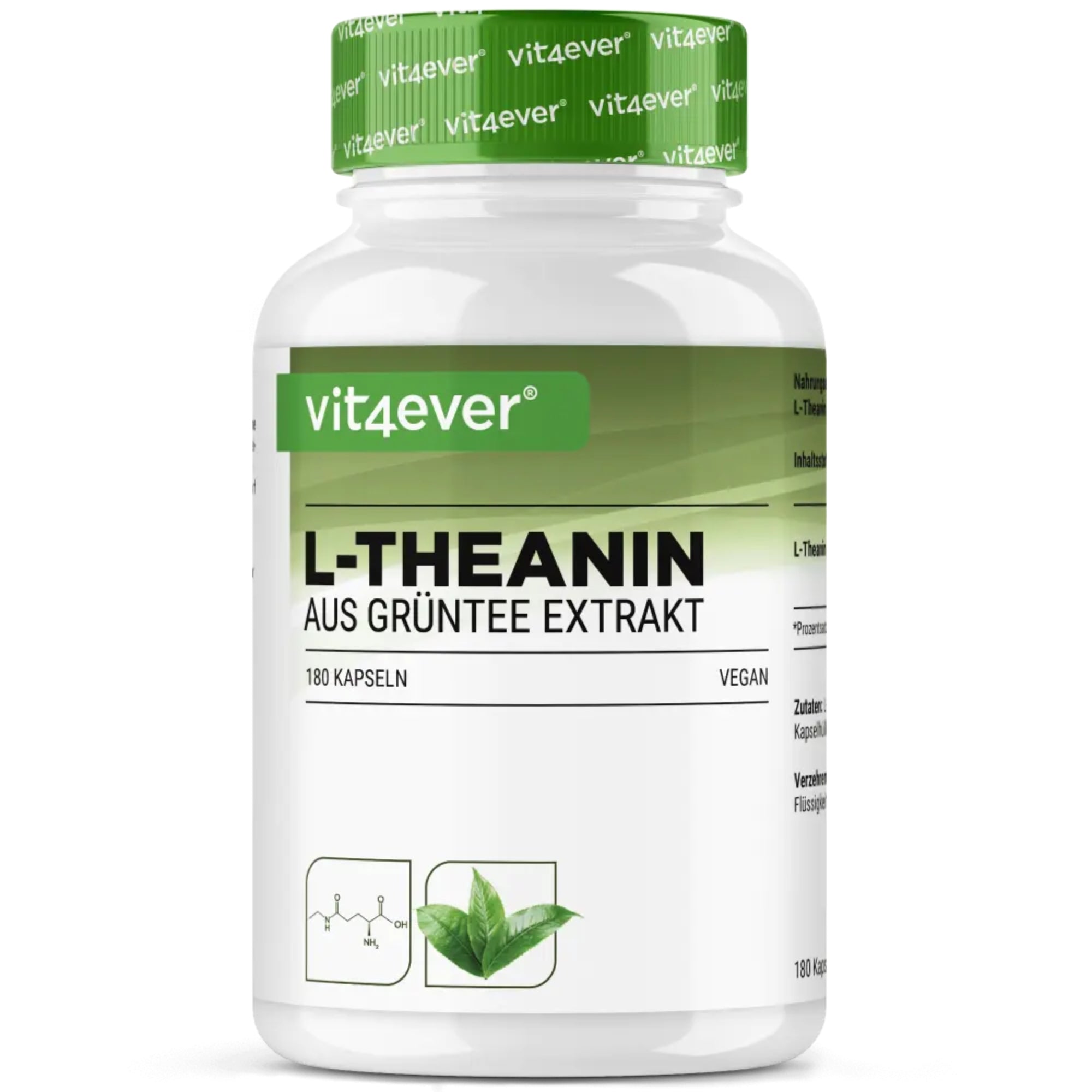 L-Theanine 750 mg | Groene thee extract | 180 capsules | Vit4ever