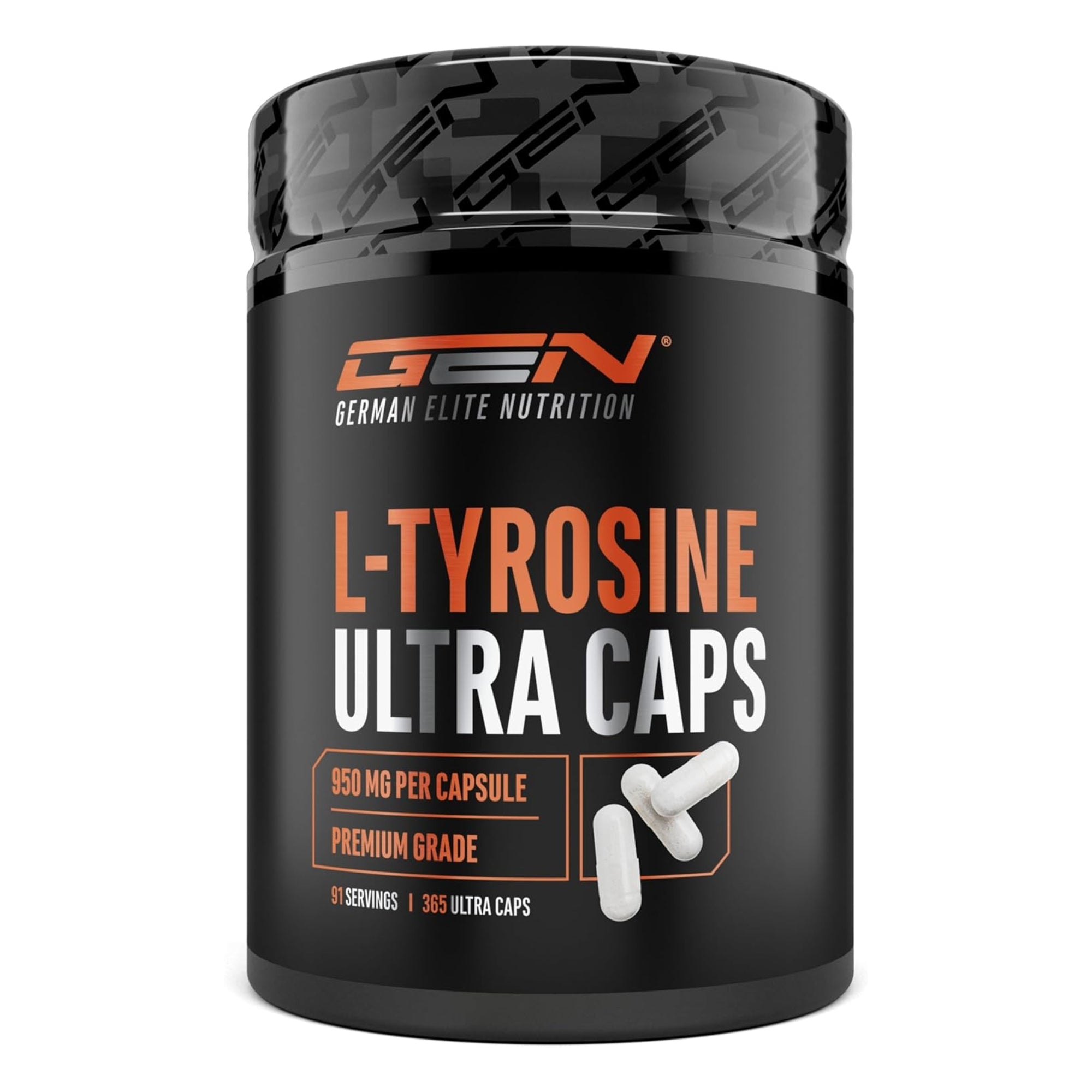 L-Tyrosin Ultra 950 mg | 365 Kapseln | German Elite Nutrition
