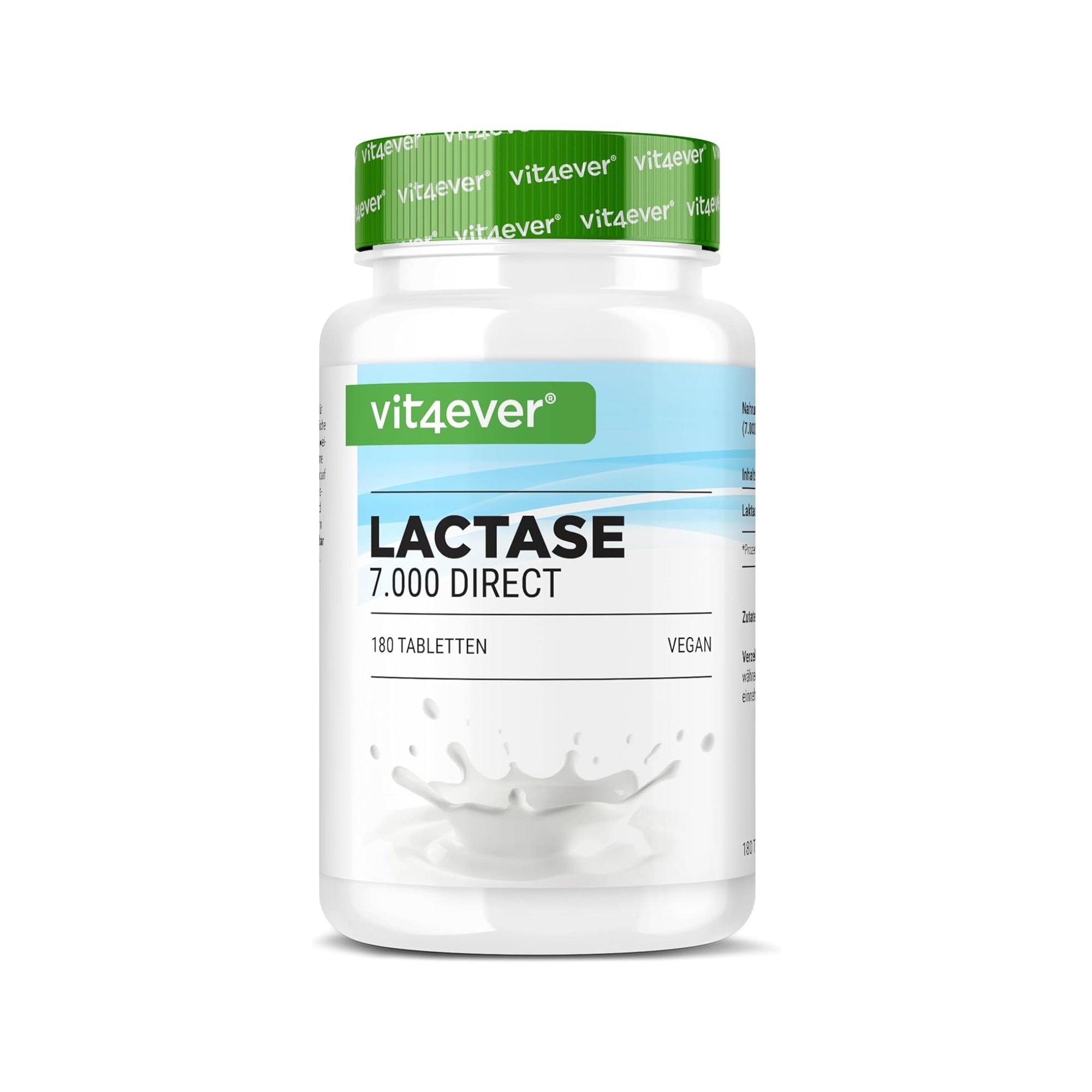 Lactase 7.000 FCC (Direkt) | 180 oder 365 Tabletten | Vit4ever