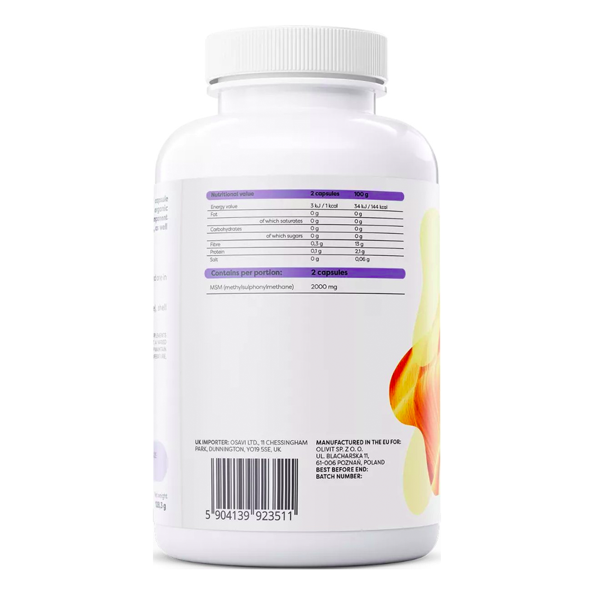 MSM | Methylsulfonylmethan | 2000 mg | 120 vegane Kapseln | Osavi