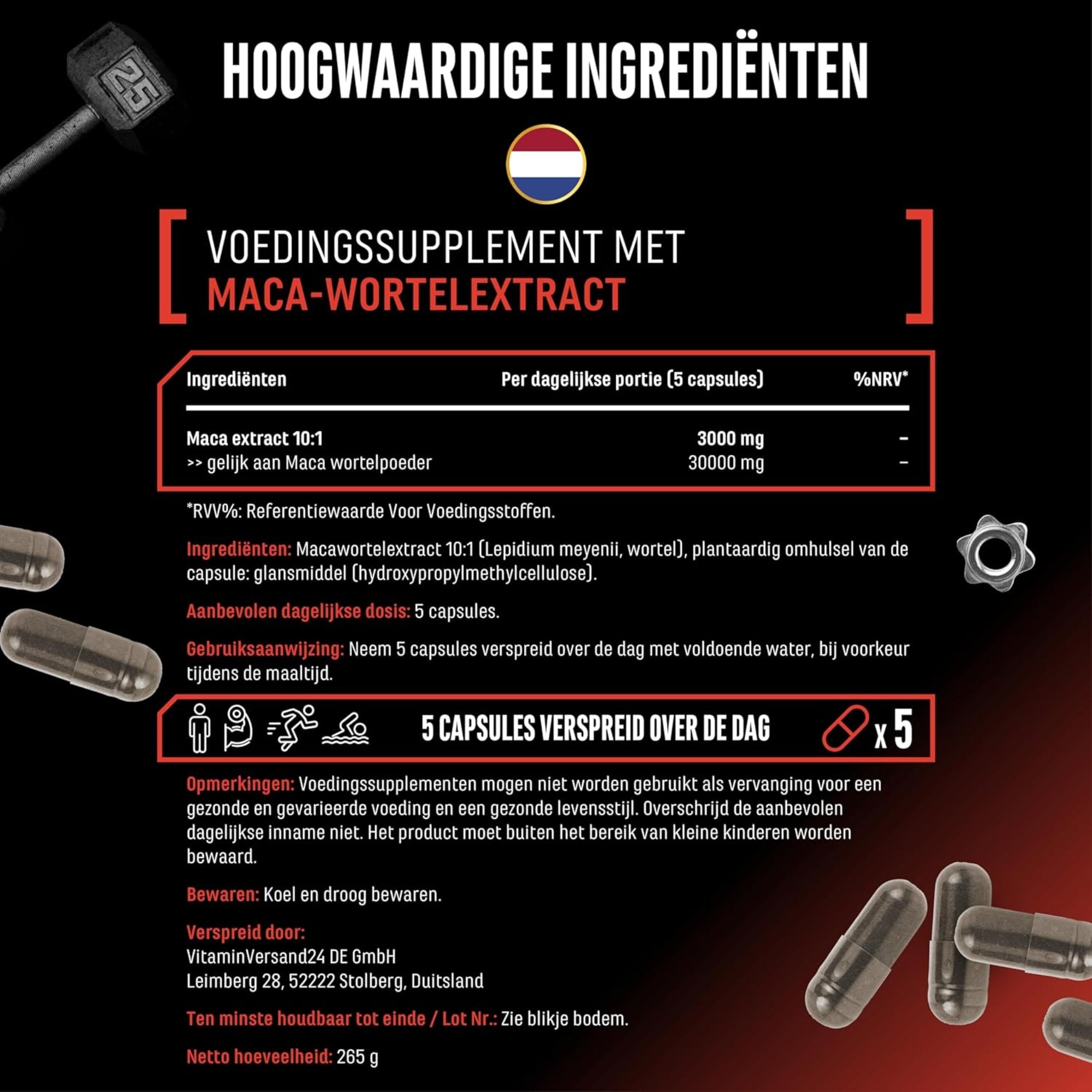 Maca Extreme (Maca-Extrakt 10:1 600 mg) | 365 Kapseln | German Elite Nutrition