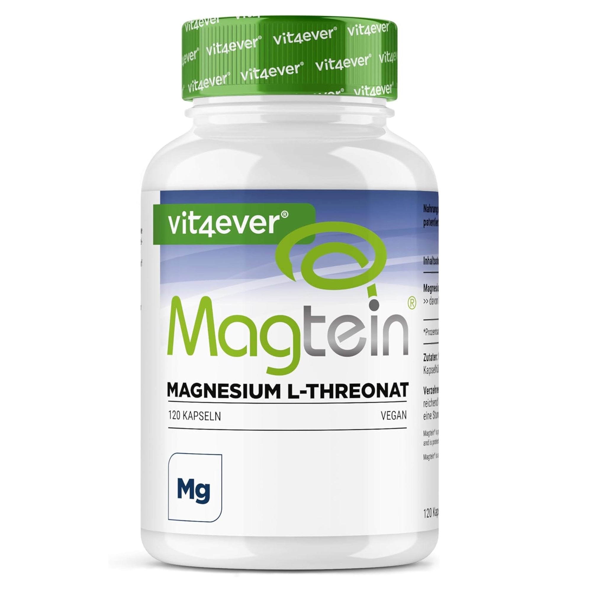 Magtein® Magnesium-L-Threonat | 120 Kapseln | Vit4ever