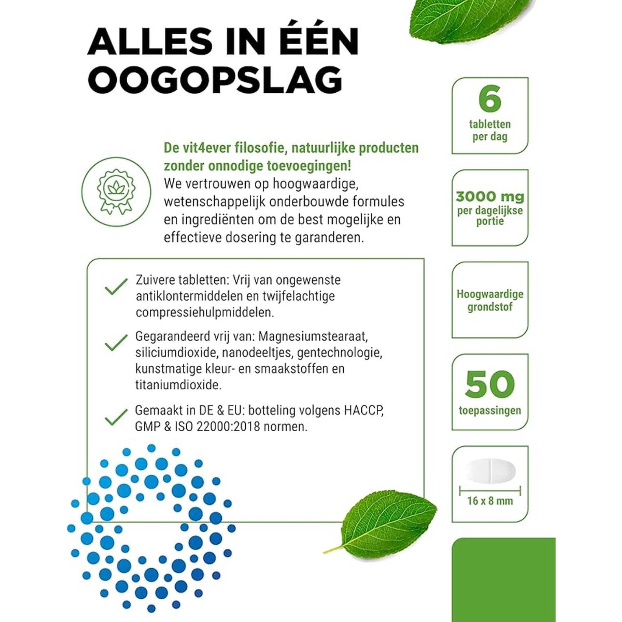 Marine Collageen 3000mg (Vis collageen) | 300 Tabletten | Vit4ever