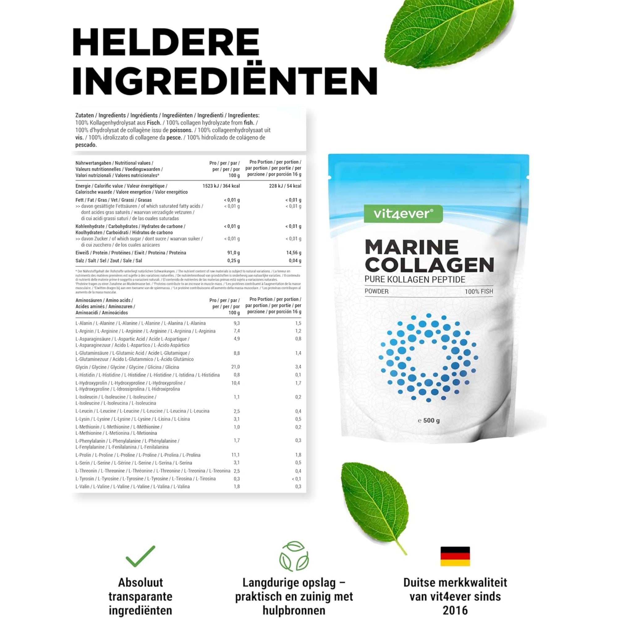 Meereskollagen (Fischkollagenhydrolyse) | 31 Portionen | Vit4ever