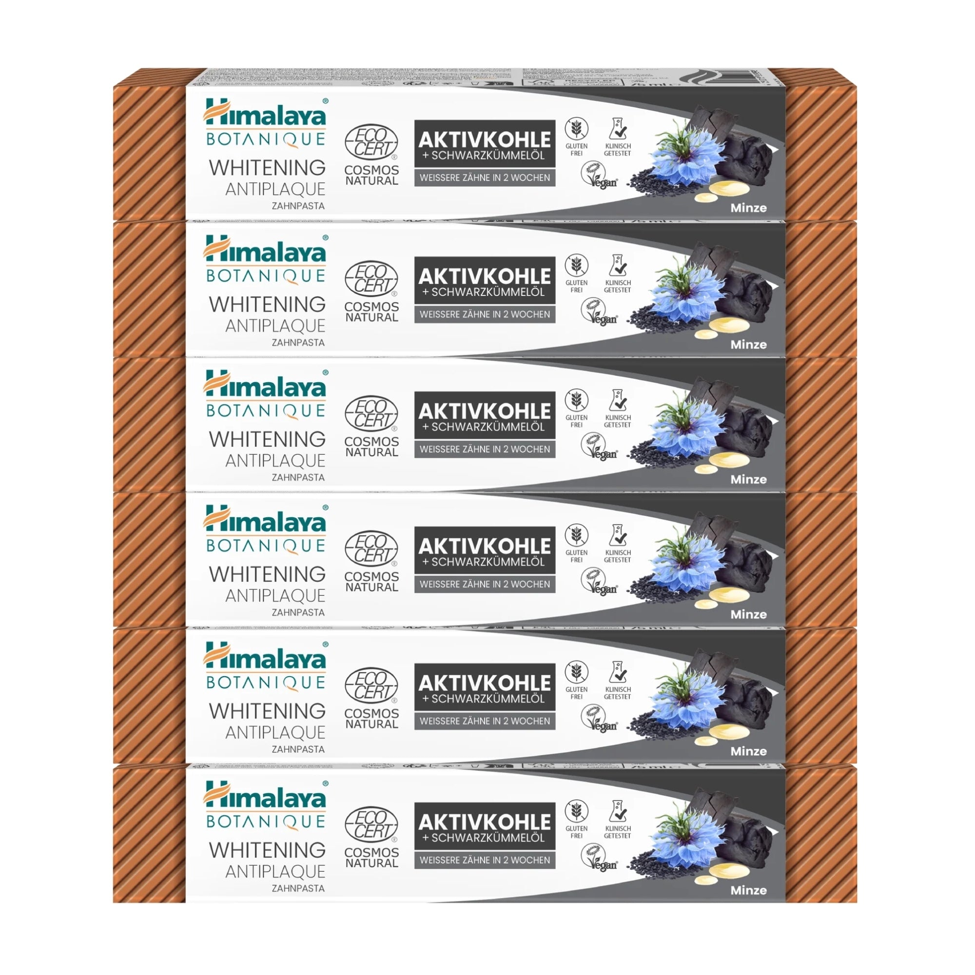 Himalaya Botanique Whitening Antiplaque Charcoal + Black Seed Oil Toothpaste | 75ml | Himalaya