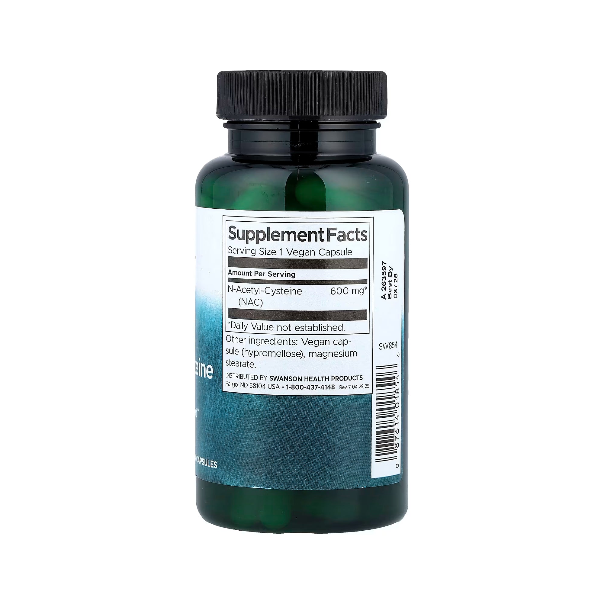 N-Acetyl Cysteine 600mg | 100 vegan capsules | Swanson