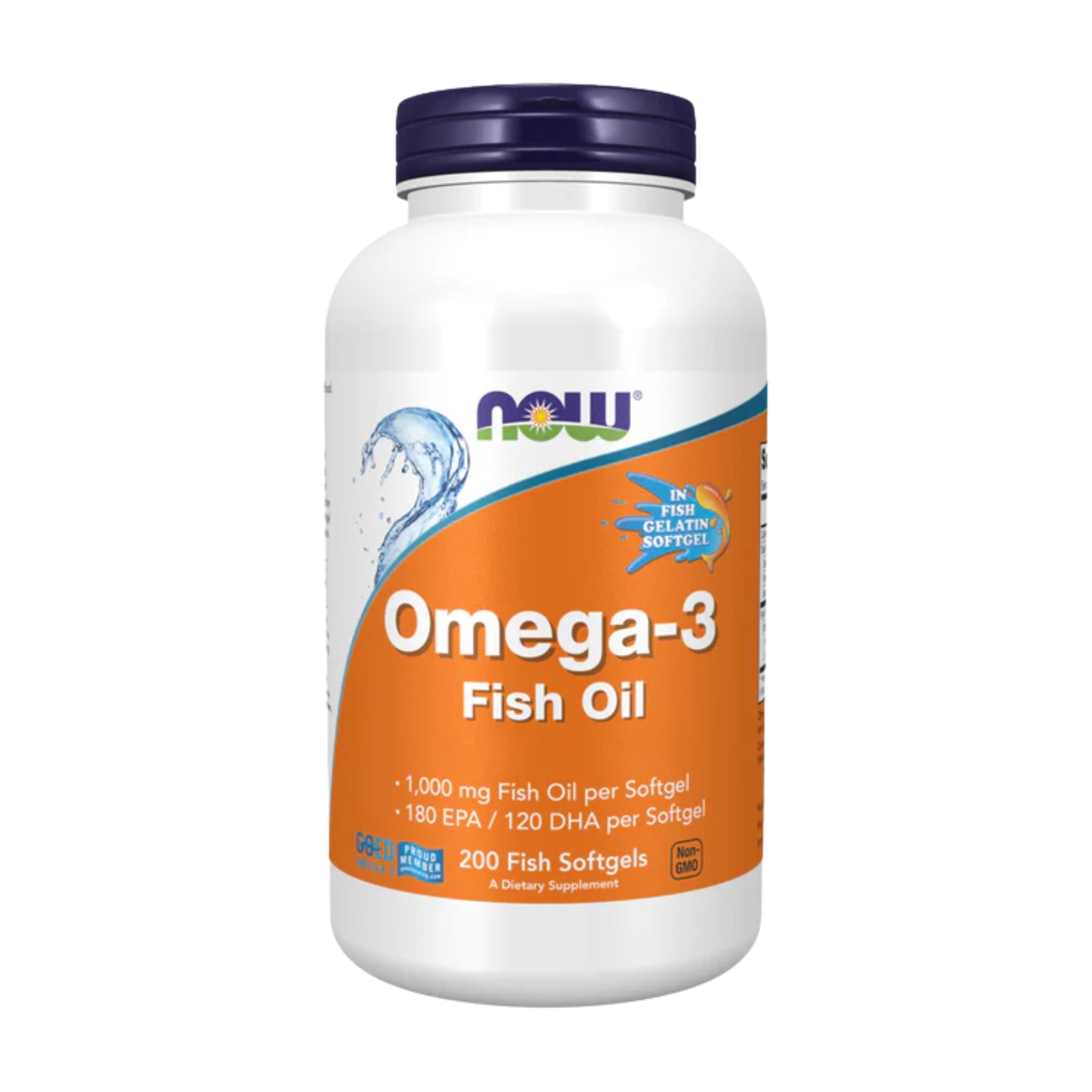 Omega-3 visolie moleculair gedistilleerd 360mg EPA + 240mg DHA | 200 softgels | NOW Foods