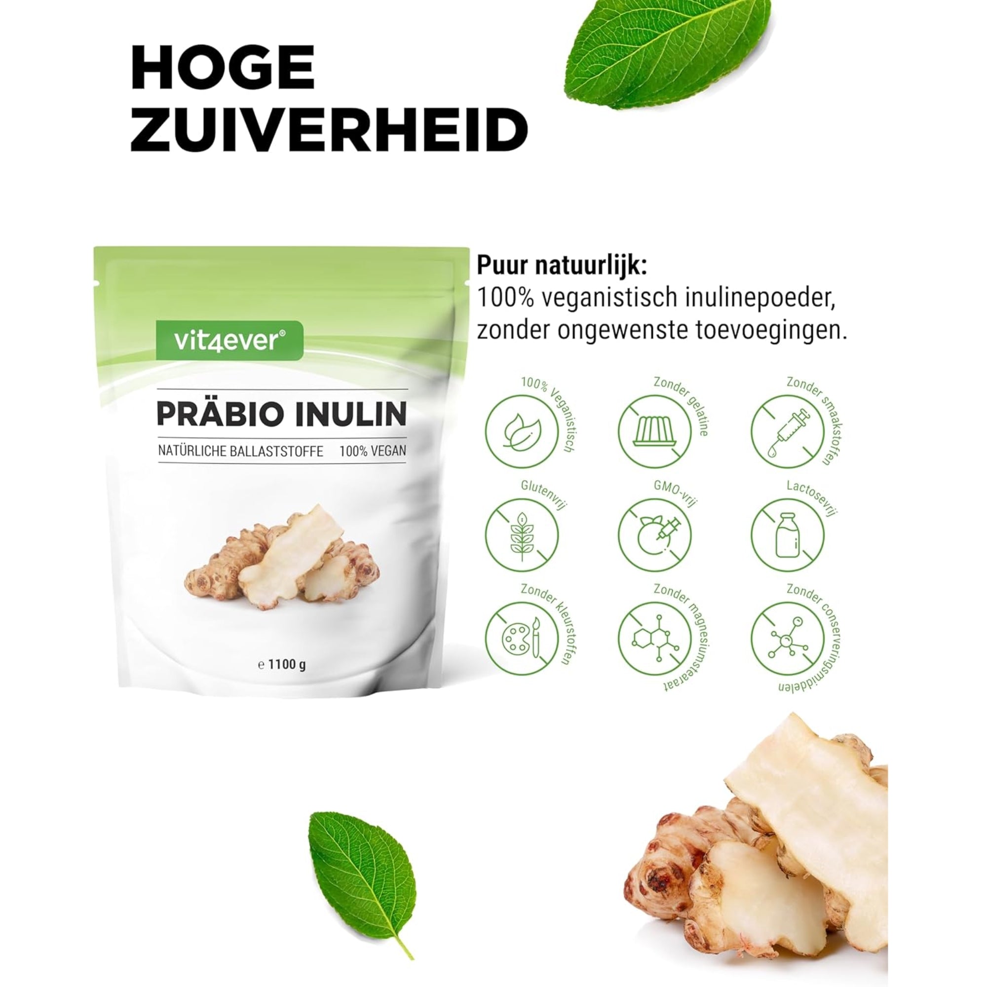 Inuline poeder (uit cichoreiwortel) 1,1kg | Vit4ever