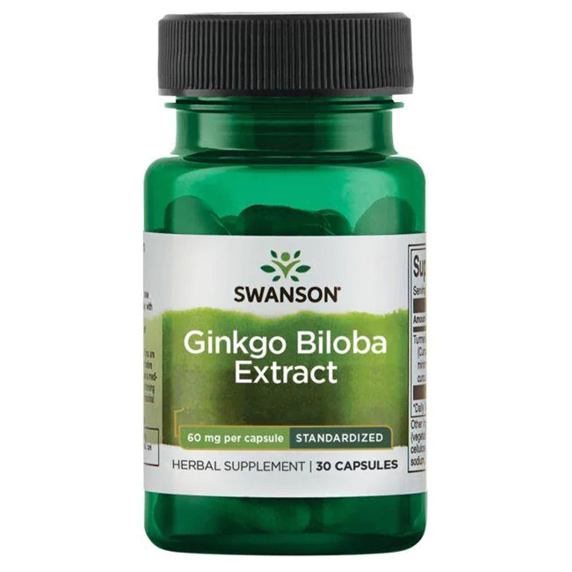 Mindestens haltbar bis 26.03. Ginkgo Biloba 60 mg | 30 Kapseln | Swanson