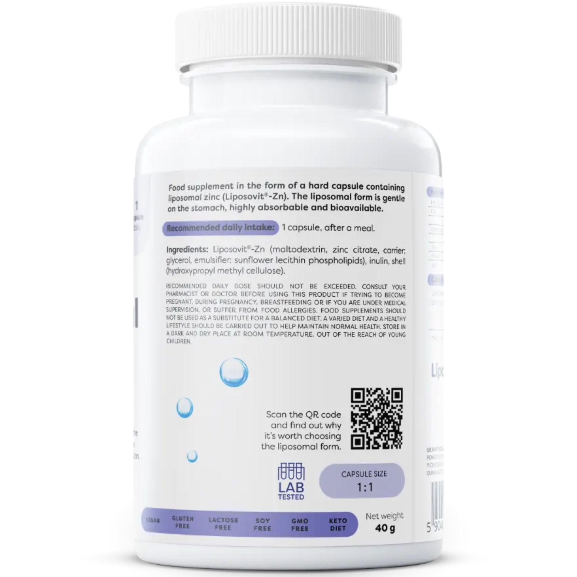 Liposomale Zink 15mg | 120 Capsules | Osavi